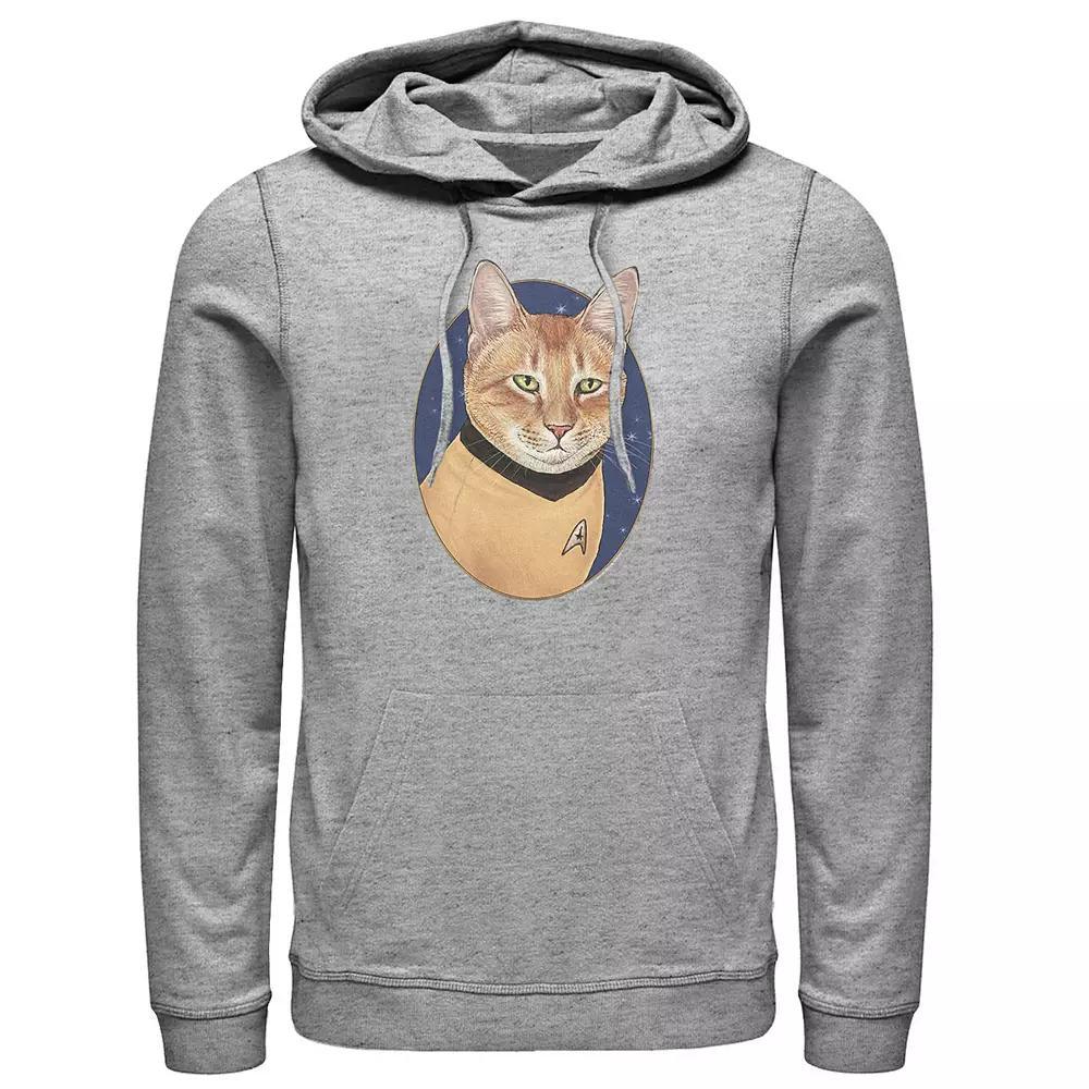 Men's Star Trek Original Series Cat Captain Kirk Hoodie, Size: 3XL, Athletic Grey Product Image
