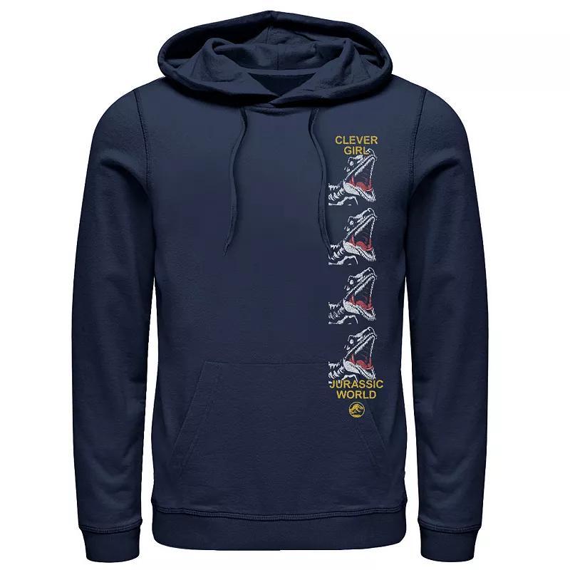 Men's Jurassic World Clever Raptor Head Side Print Hoodie, Size: Medium, Grey Heather Product Image