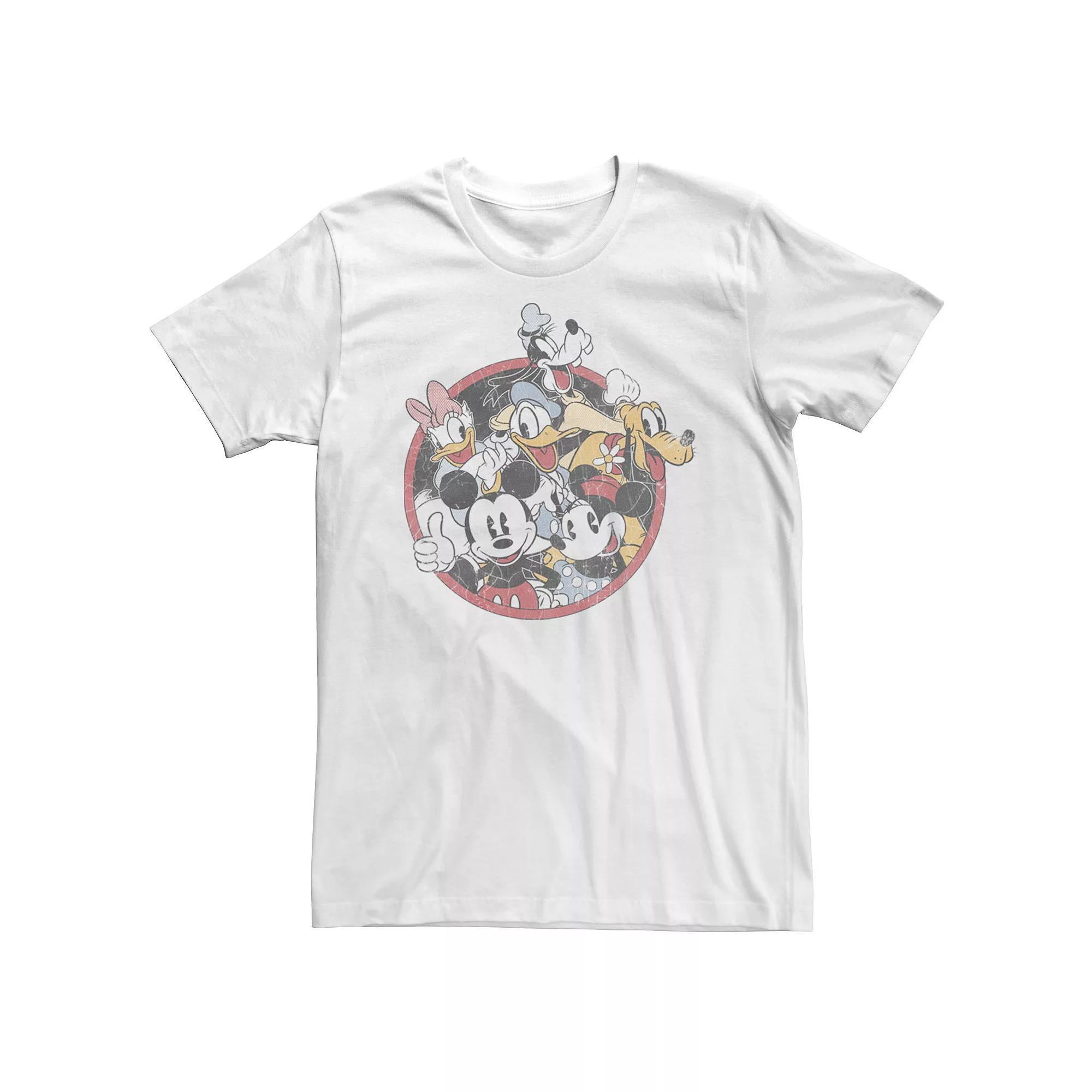 Big & Tall Disney Mickey & Friends Classic Group Shot Tee, Men's, Size: 5XL, White Product Image