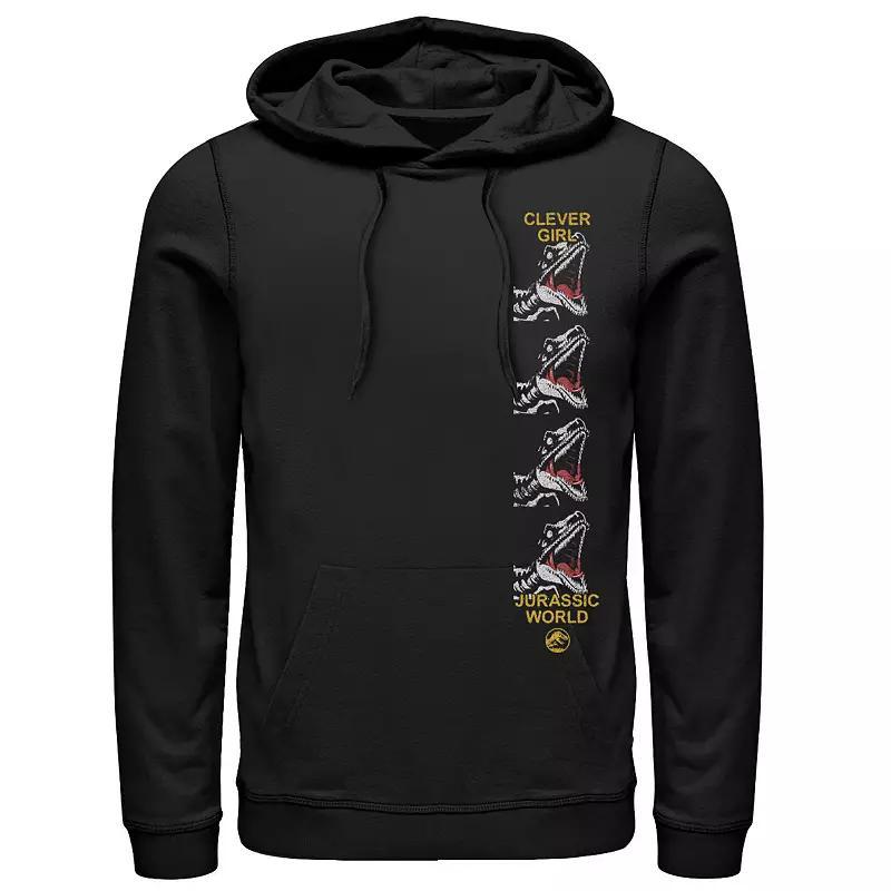 Men's Jurassic World Clever Raptor Head Side Print Hoodie, Size: Medium, Grey Heather Product Image