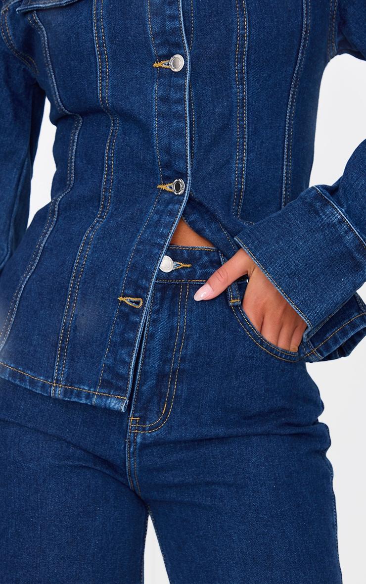 Tall Dark Indigo High Waisted Wide Leg Jeans Product Image