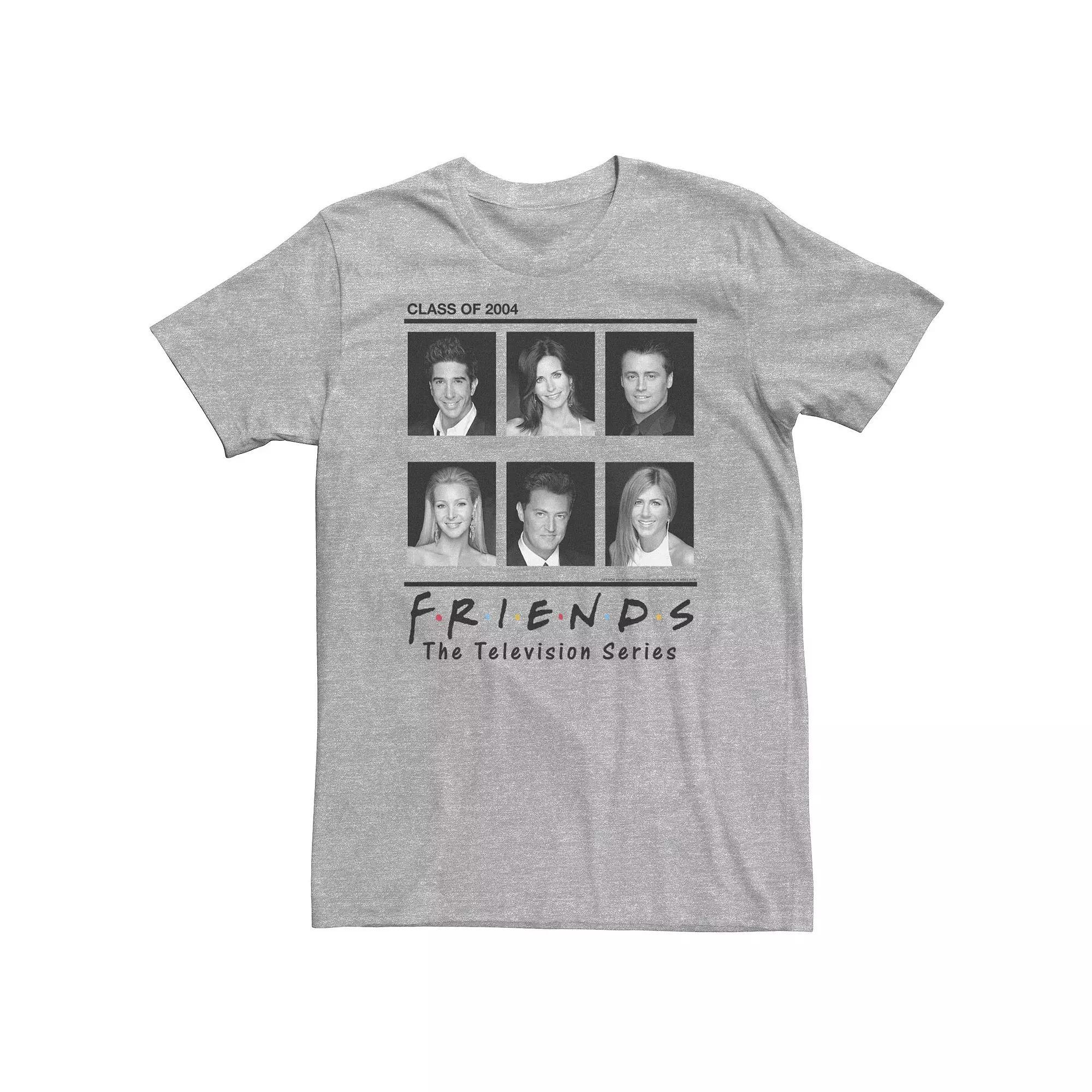 Big & Tall Friends Group Shot Class Of 2004 Panels Tee, Men's, Size: Large Tall, Athletic Grey Product Image