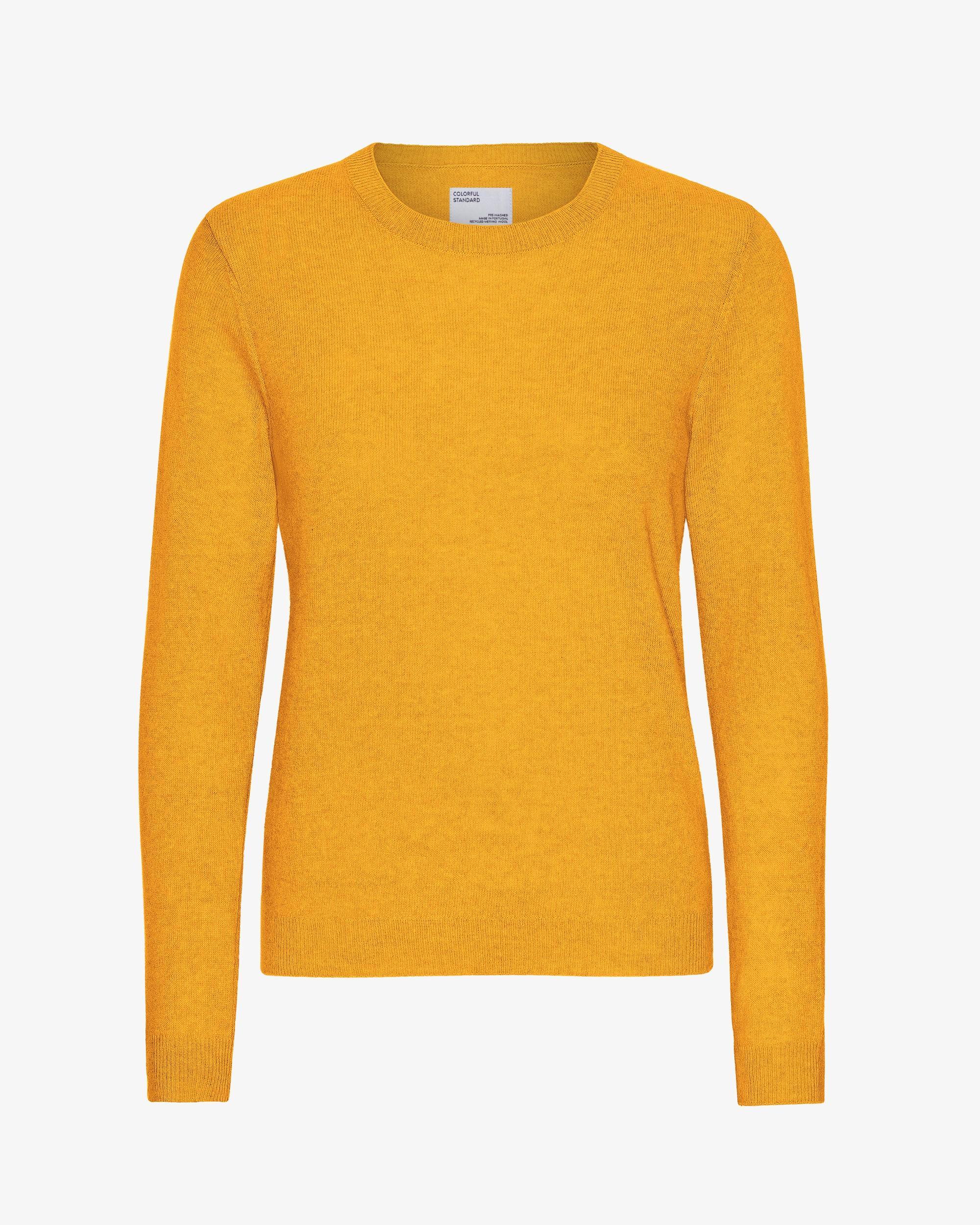 Women Light Merino Wool Crew - Burned Yellow Product Image