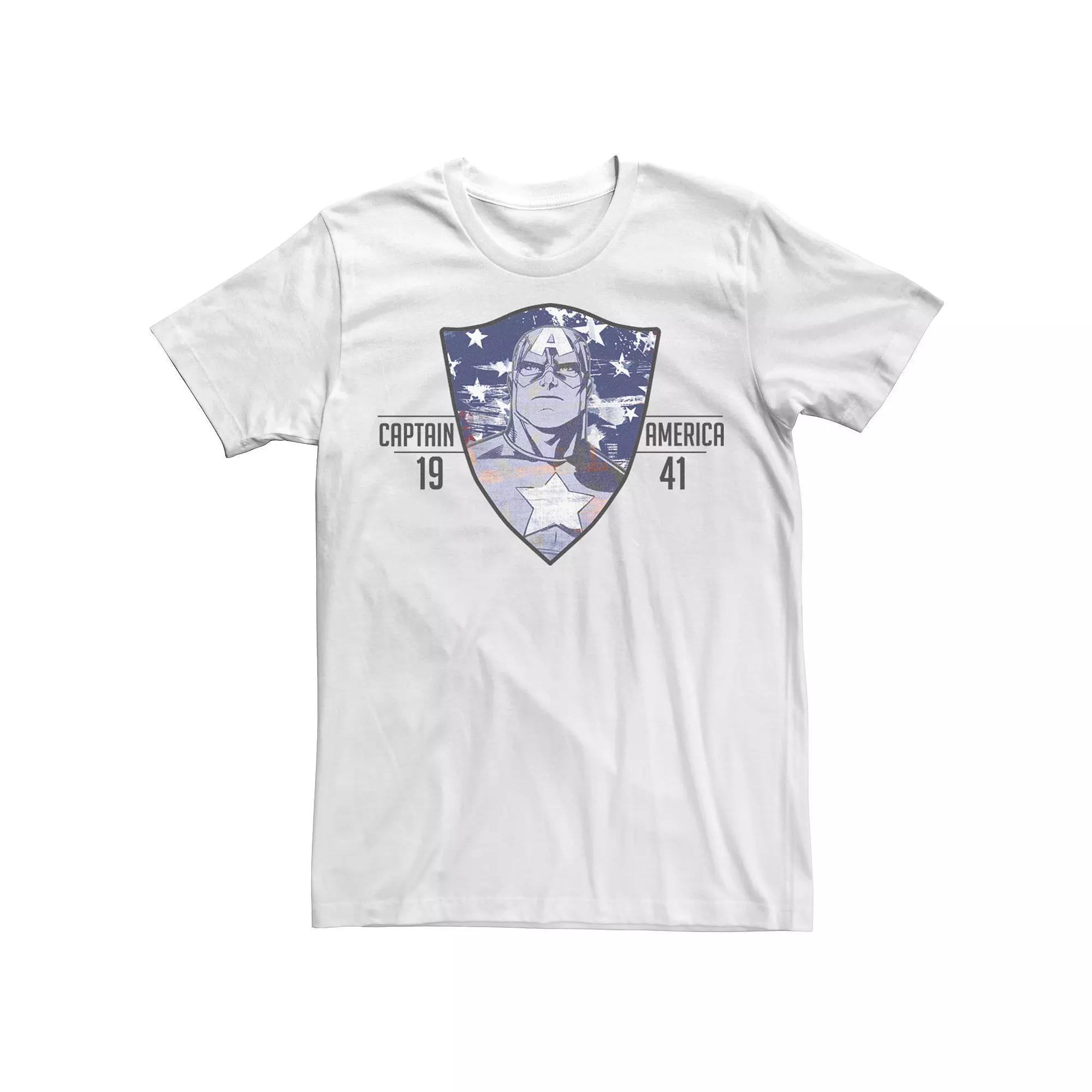 Men's Marvel Captain America Shield Banner 1941 Tee, Size: XL, White Product Image