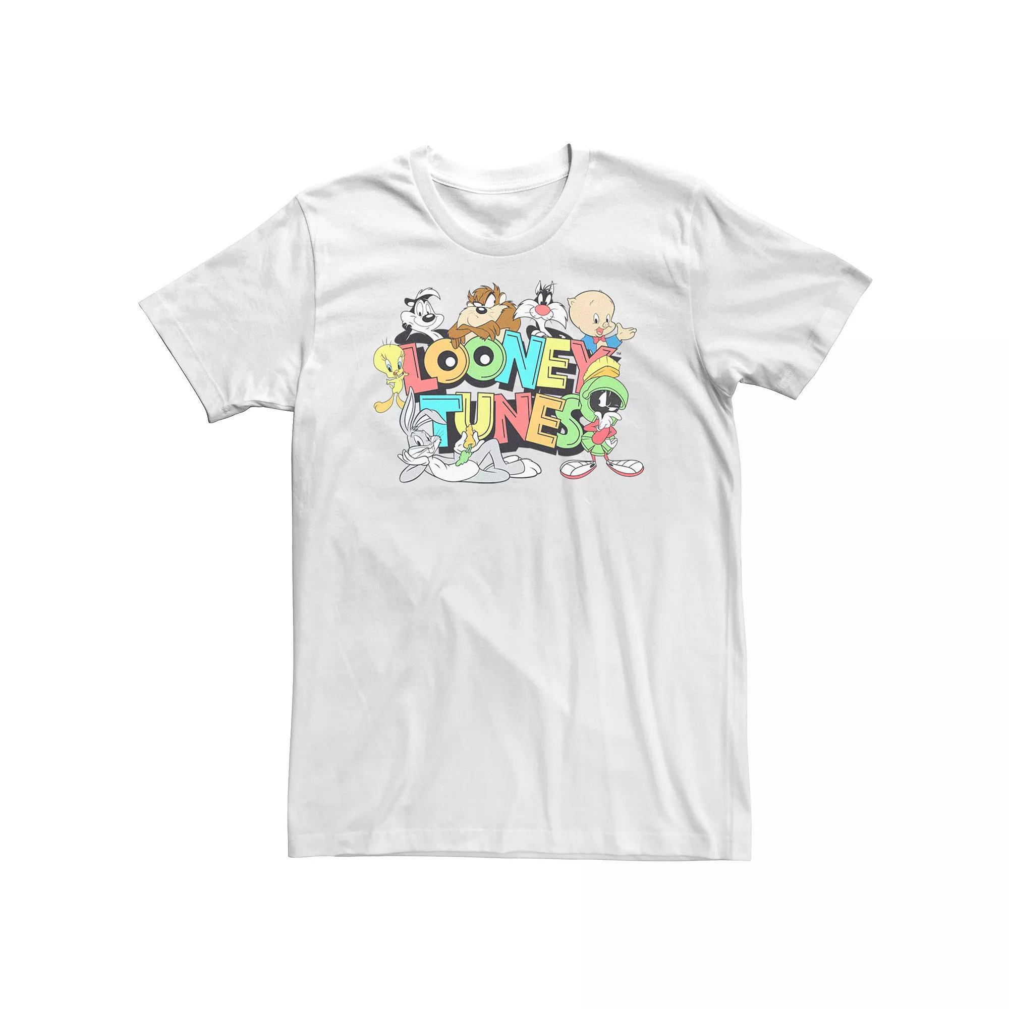 Big & Tall Looney Tunes Full Cast Portrait Tee, Men's, Size: 4XL, White Product Image