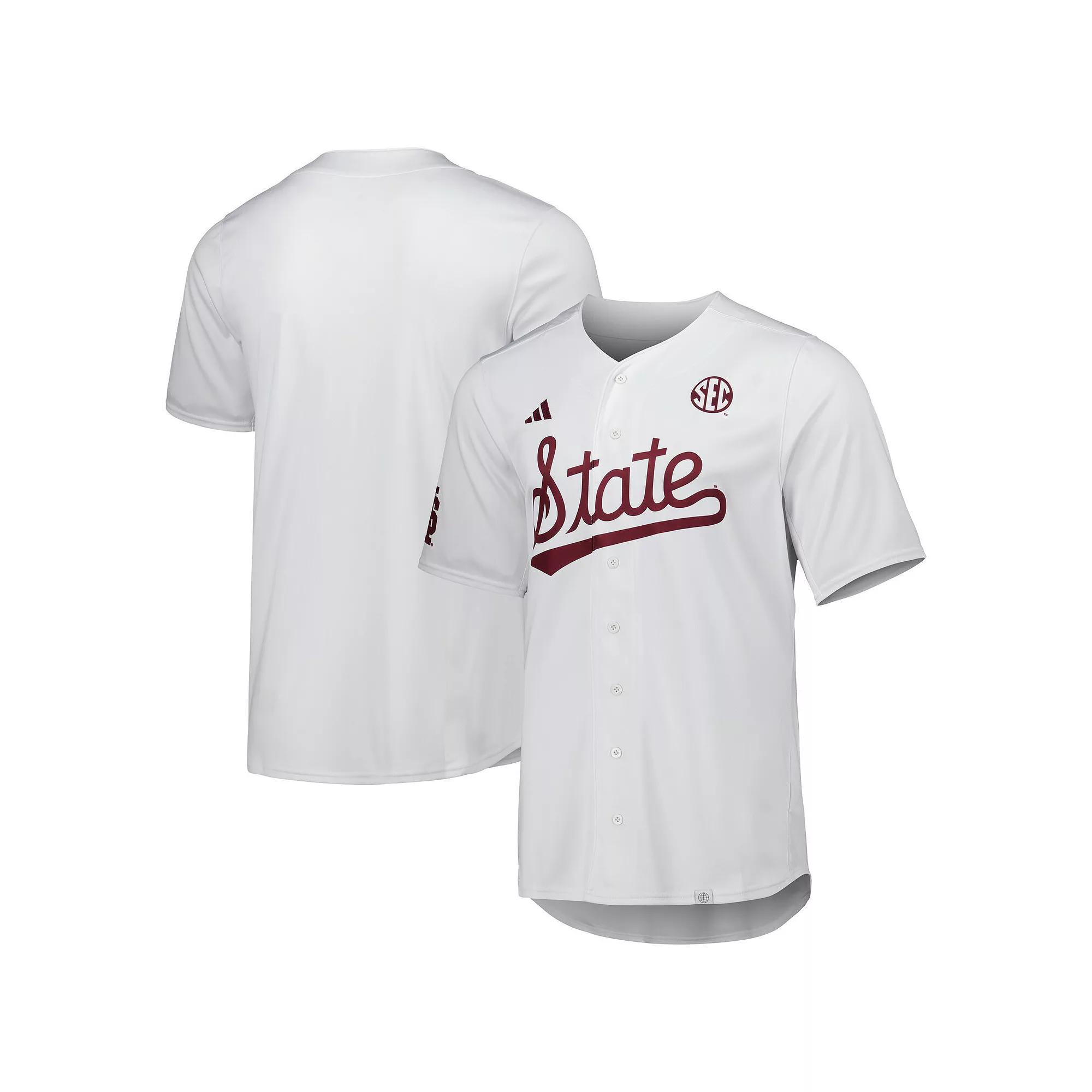 Men's adidas White Mississippi State Bulldogs Team Baseball Jersey, Size: Large, Mst White Product Image