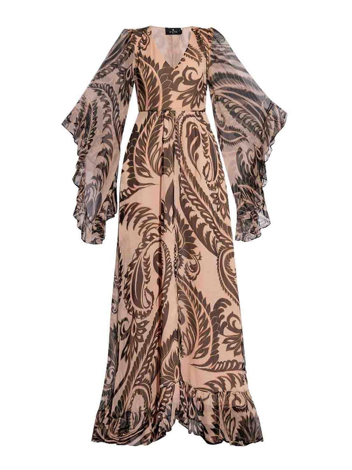 ETRO Printed Silk Dress With Ruching In Multicolour Product Image
