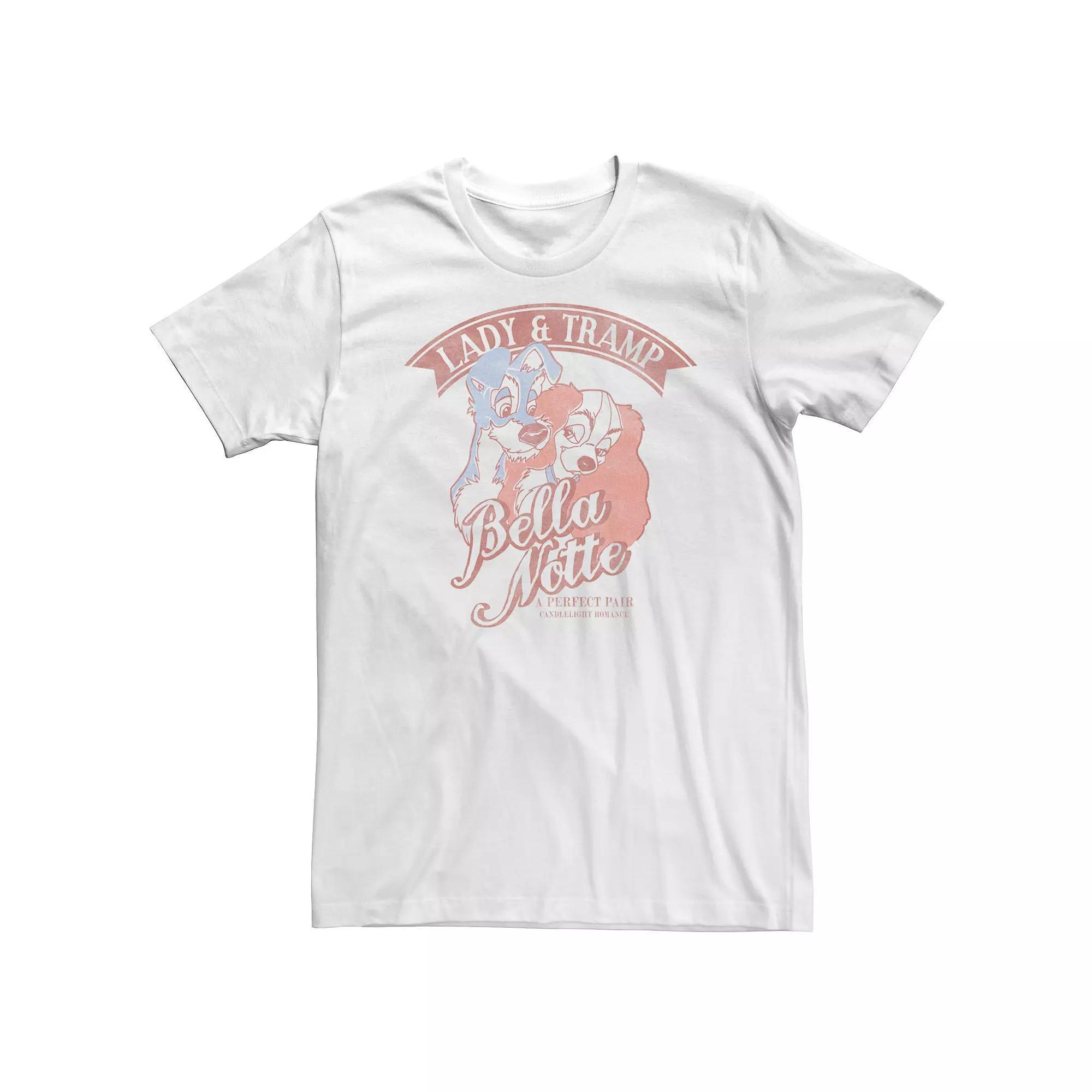 Big & Tall Disney Lady & The Tramp Bella Notte Portrait Tee, Men's, Size: 5XL, White Product Image
