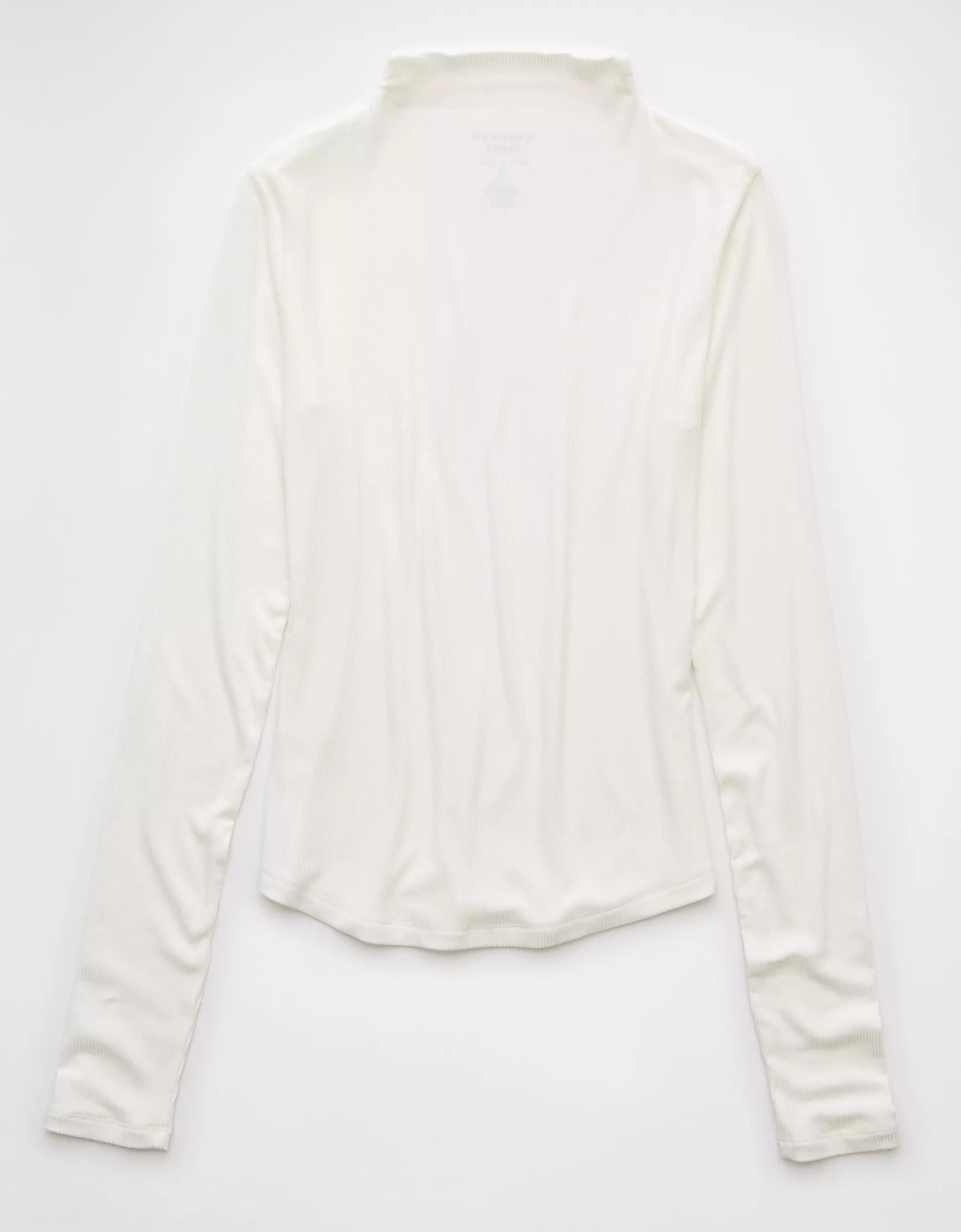 AE Soft & Sexy Long-Sleeve Mock Neck T-Shirt Product Image