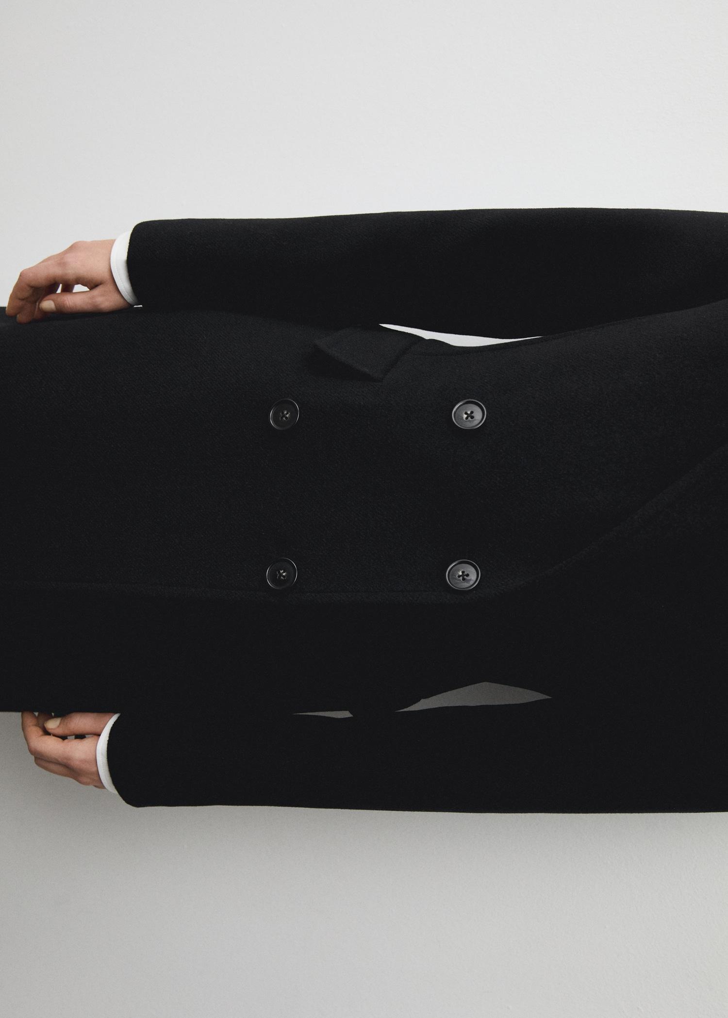 Double-breasted midi wool coat - Women | MANGO USA Product Image