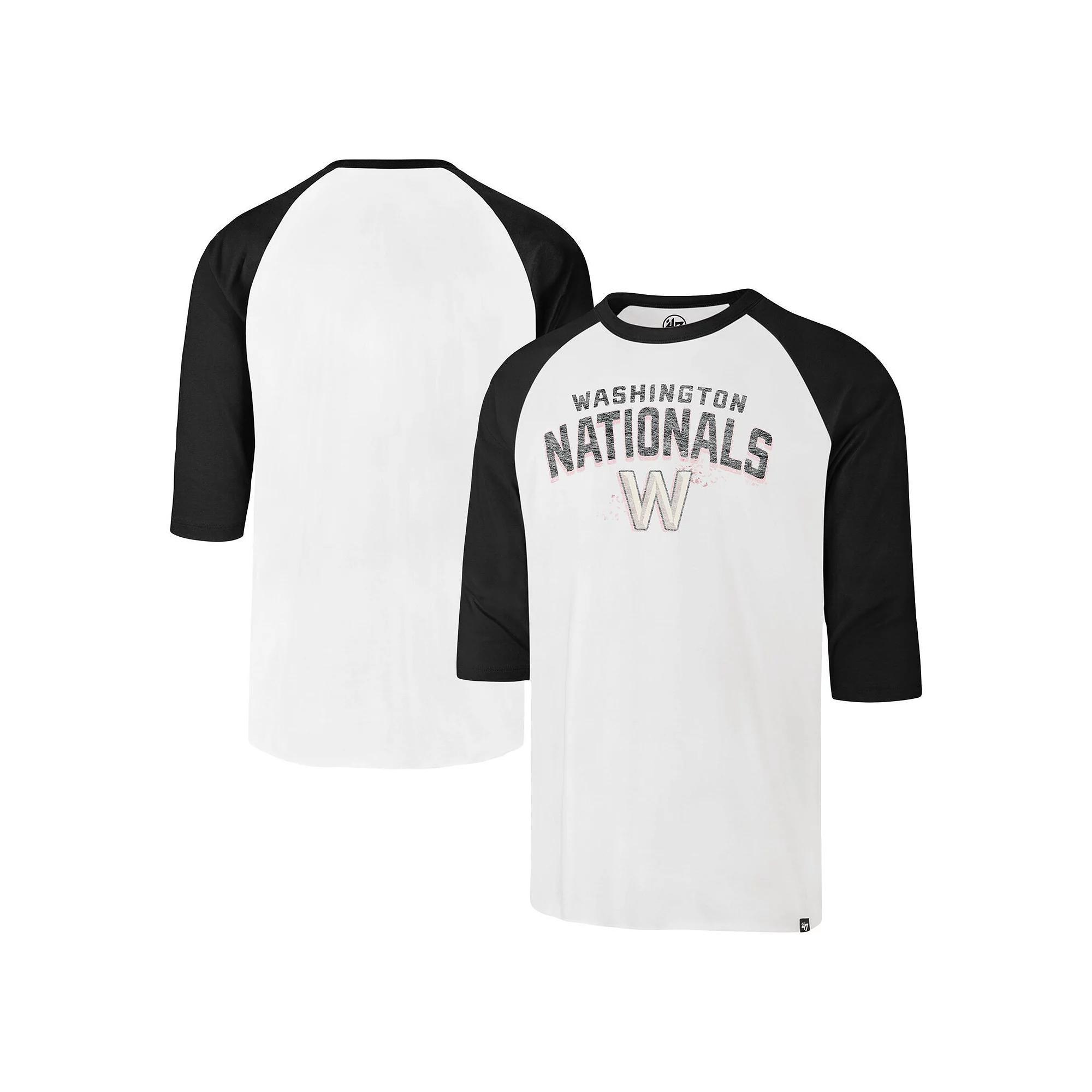 Men's '47 Cream Washington Nationals City Connect Crescent Franklin Raglan Three-Quarter Sleeve T-Shirt, Size: Small, Beige Product Image