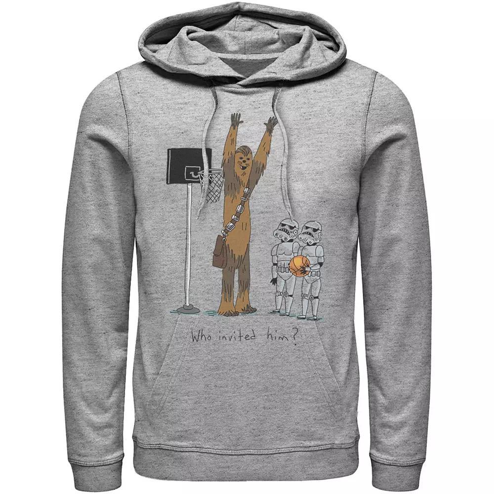 Men's Star Wars Chewbacca Basketball Who Invited Him Hoodie, Size: XL, White Product Image