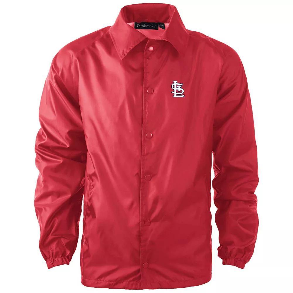 Men's Dunbrooke  Red St. Louis Cardinals Coach's Raglan Full-Snap Windbreaker Jacket, Size: Small Product Image