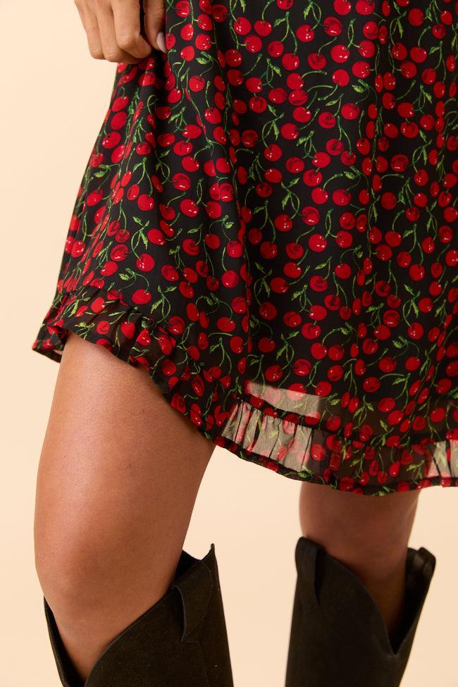 Amari Black Cherry Print Dress Cece Barnes X Pink Lily Product Image