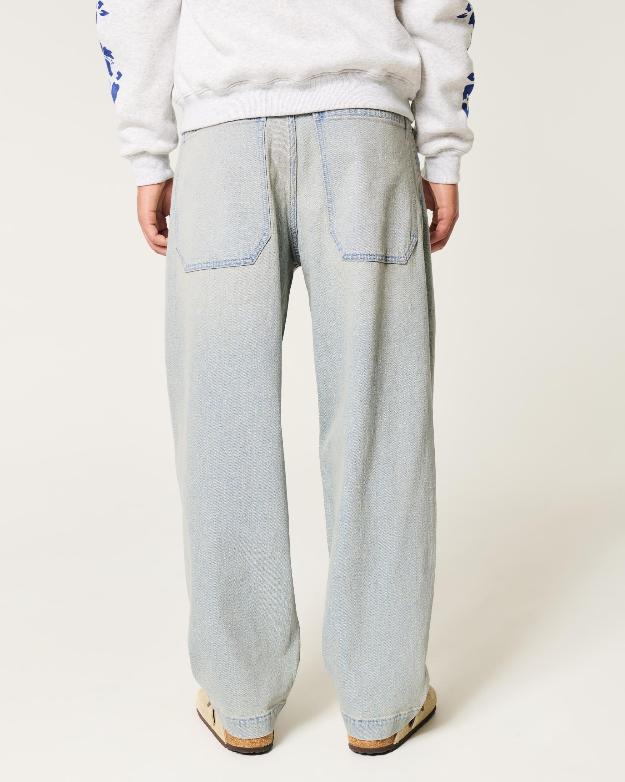 Light Wash Baggy Skater Jeans Product Image