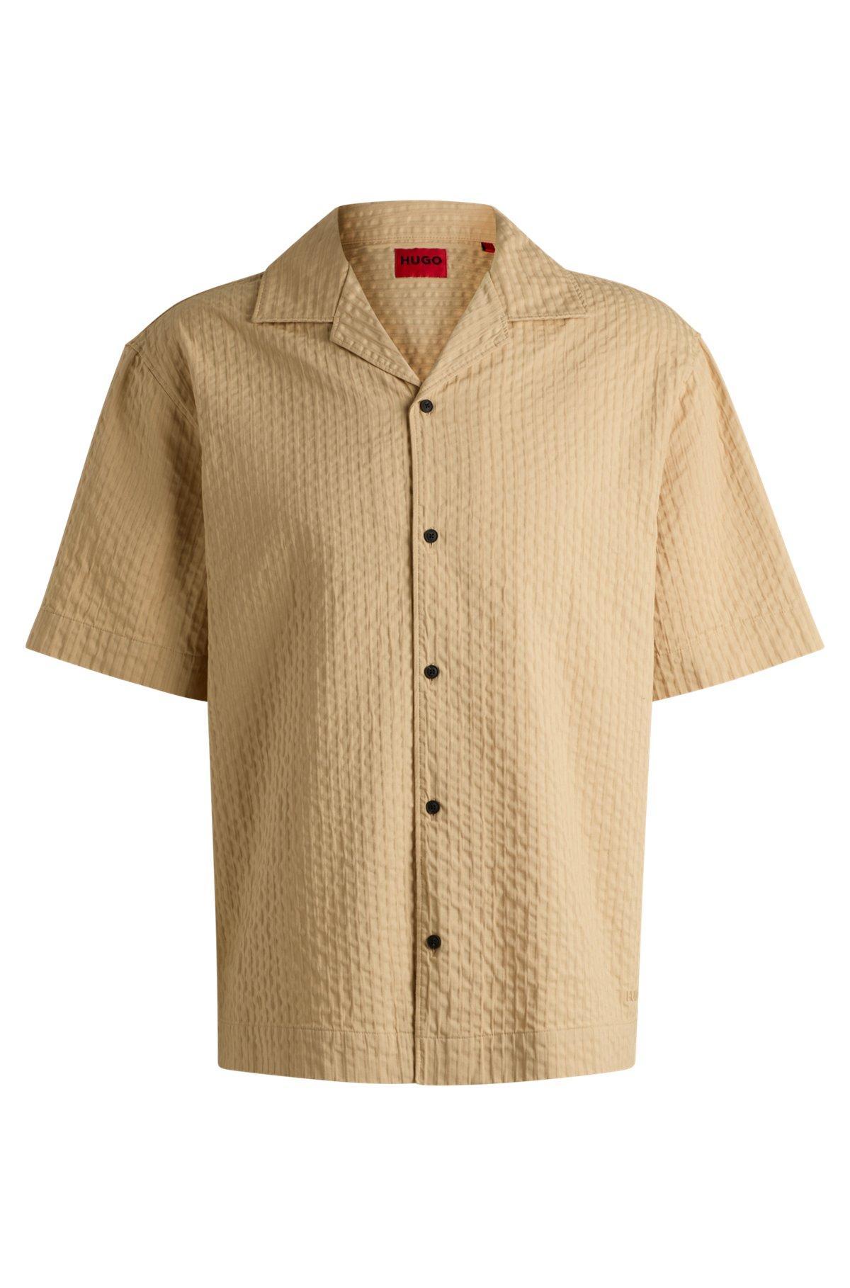 Oversize-fit shirt in cotton seersucker Product Image