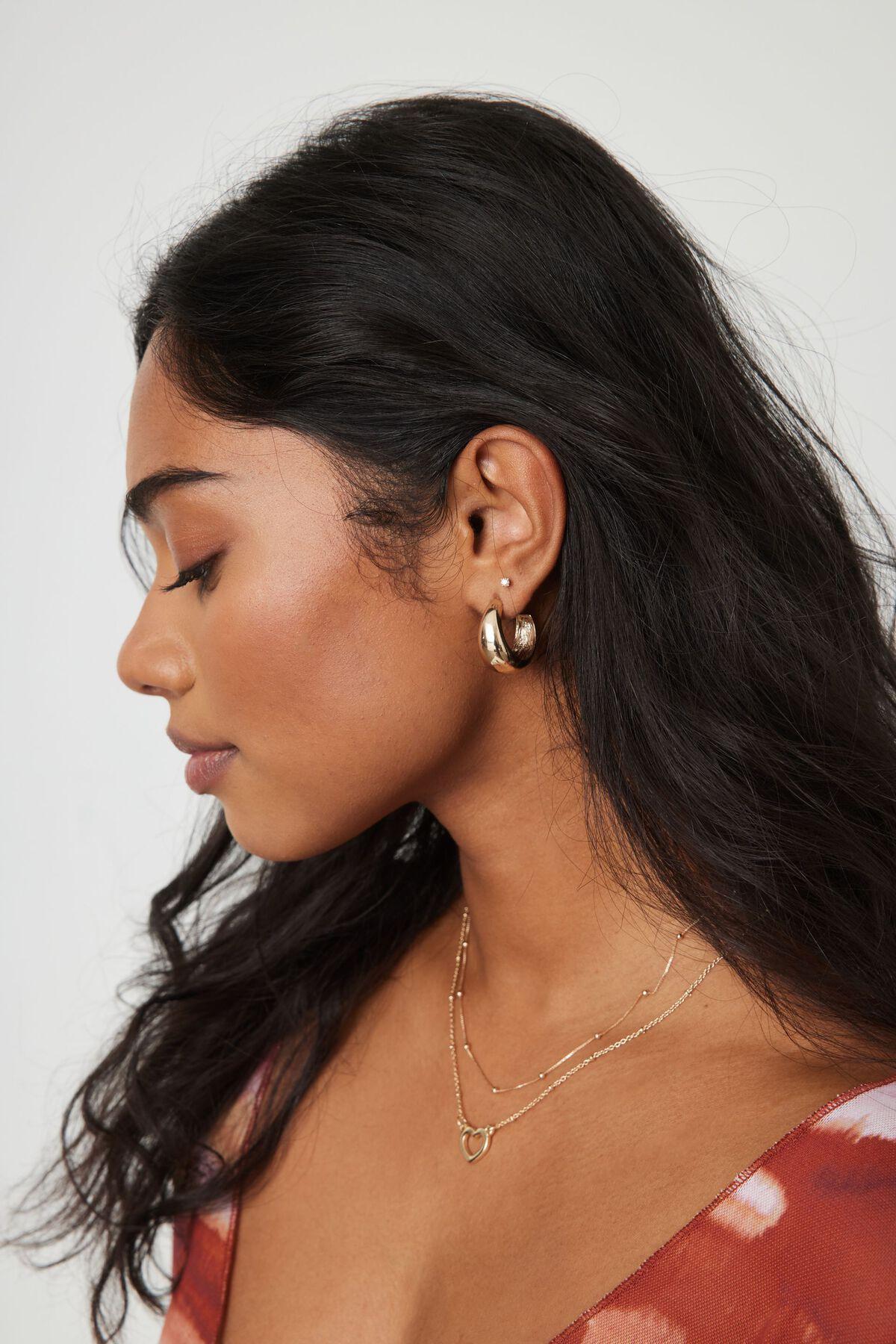 3 Pack Textured Hoop Earrings Product Image