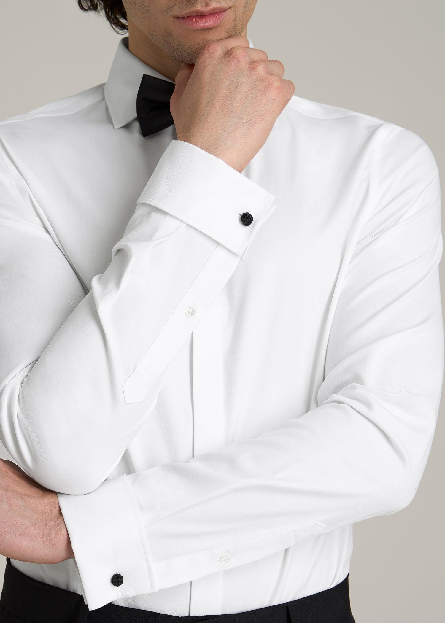 Tuxedo Shirt for Tall Men in White Product Image