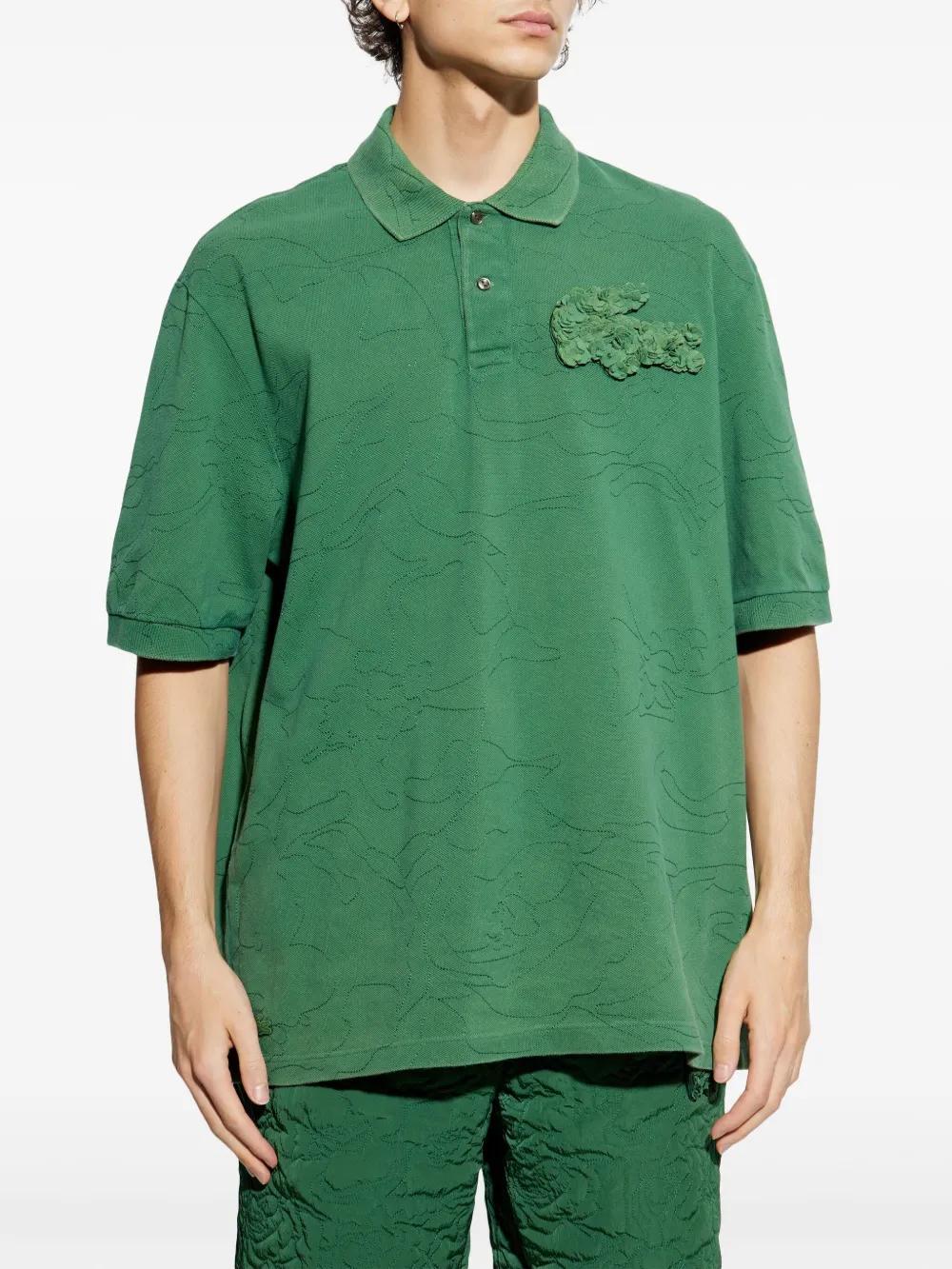 crocodile-appliqué polo shirt Product Image