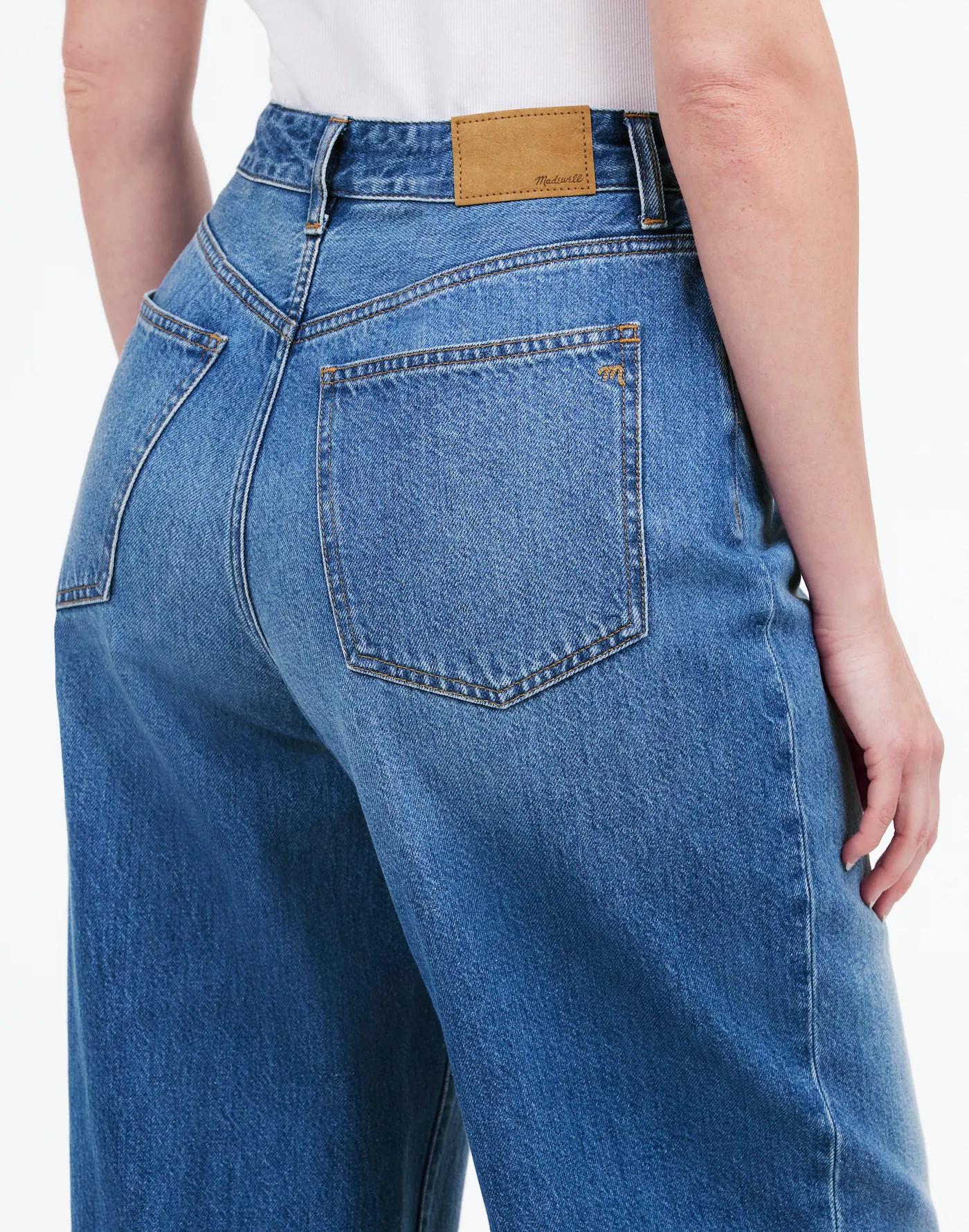 Petite Curvy Superwide-Leg Jeans in Fannin Wash Product Image