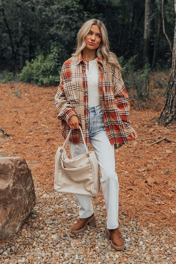 Fall Sentiments Plaid Button Up Product Image