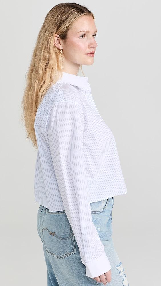 Good American Stripe Crop Uniform Shirt | Shopbop Product Image