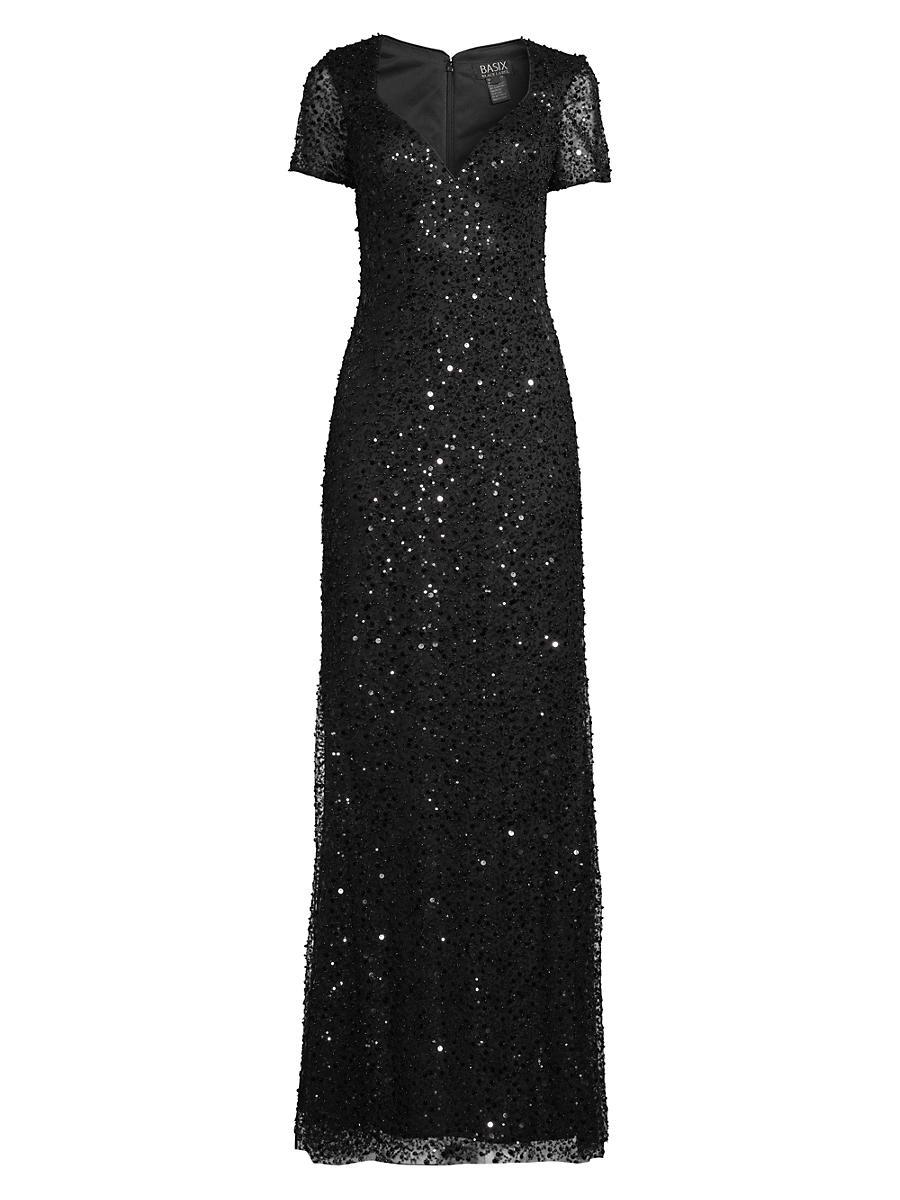 Womens Beaded & Sequined Gown Product Image