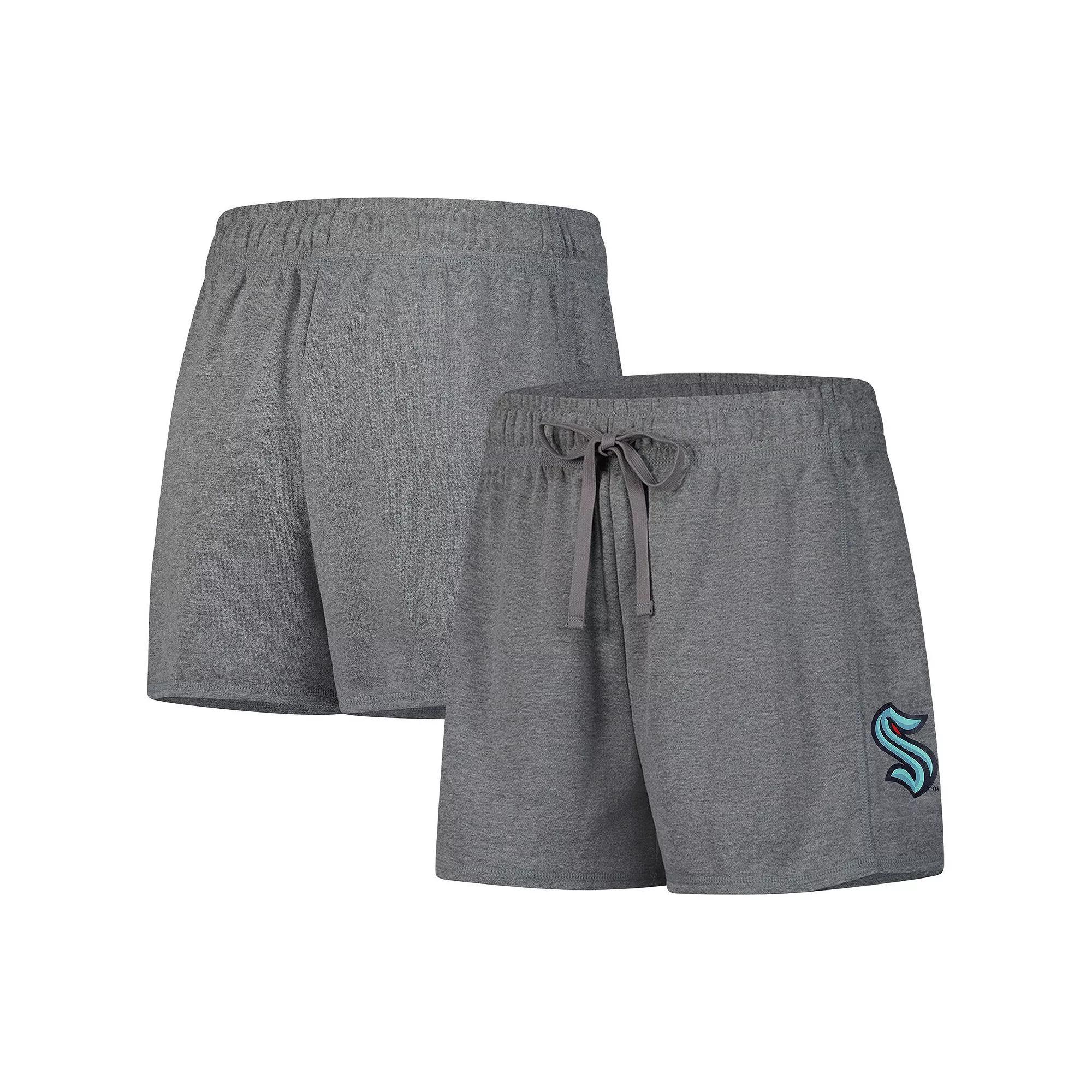 Women's Fanatics Heather Gray Seattle Kraken Logo Shorts, Size: XL, Krk Grey Product Image
