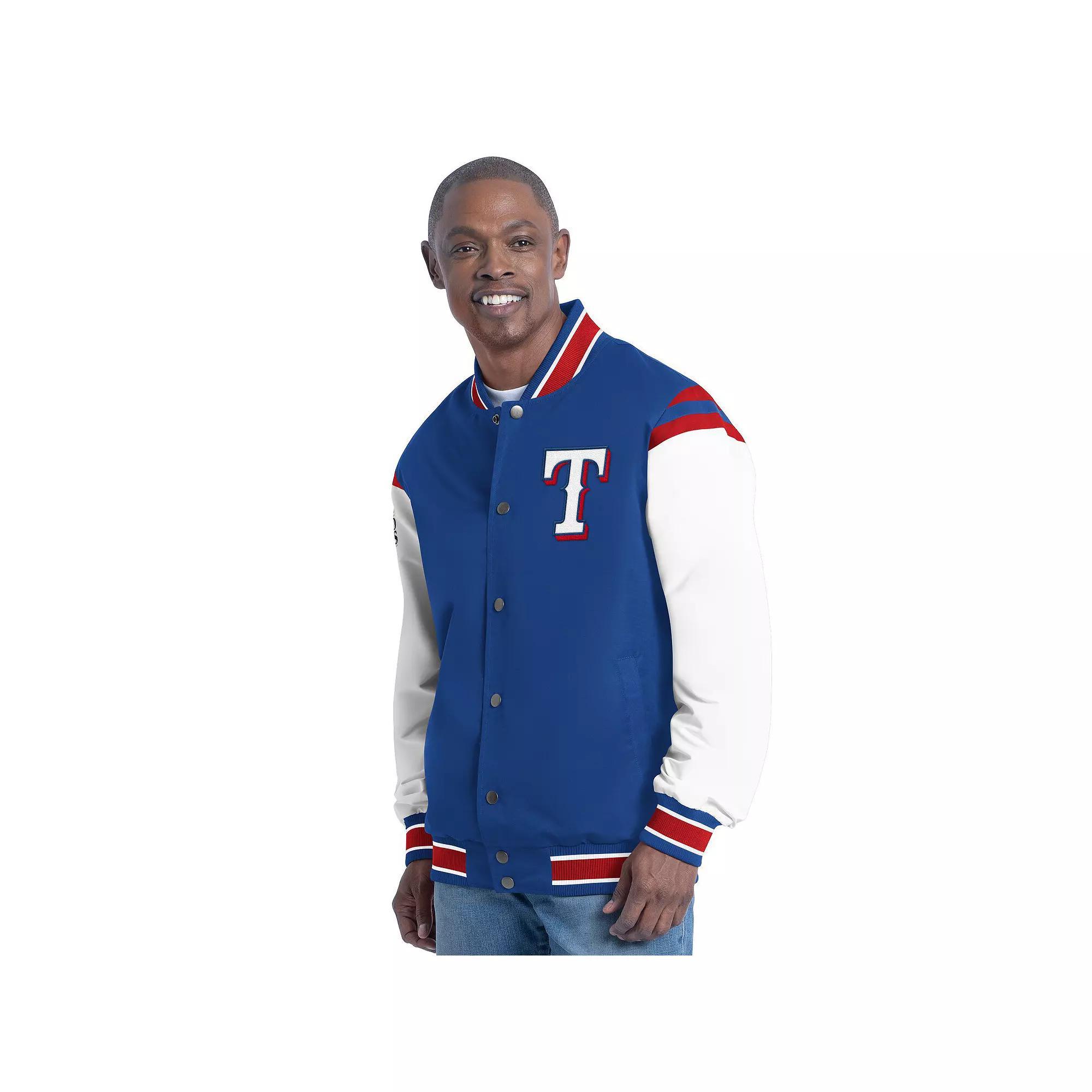 Men's G-III Sports by Carl Banks  Royal Texas Rangers Recruit Commemorative Full-Snap Varsity Jacket, Size: 2XL, Blue Product Image