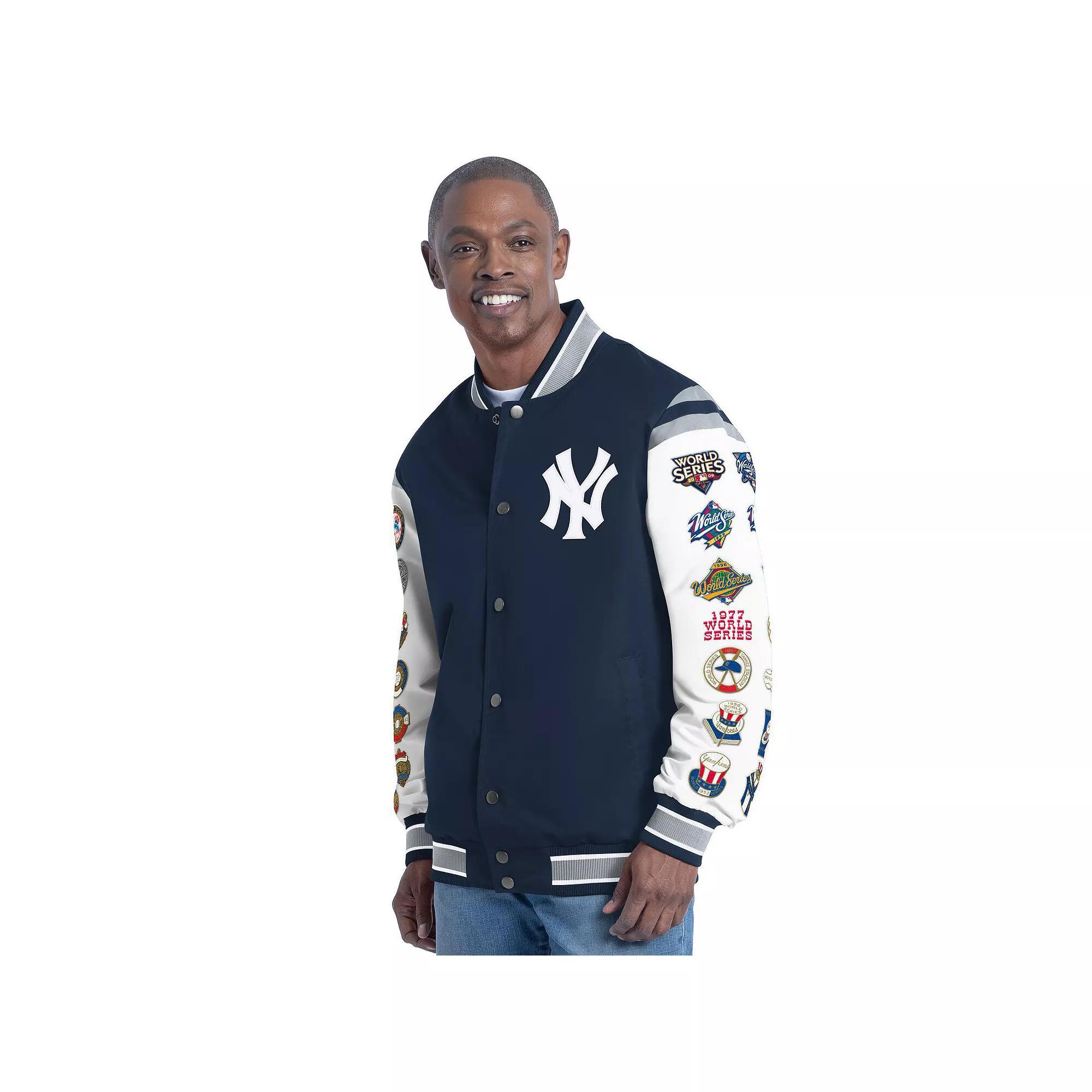 Men's G-III Sports by Carl Banks  Navy New York Yankees Recruit Commemorative Full-Snap Varsity Jacket, Size: 2XL, Blue Product Image
