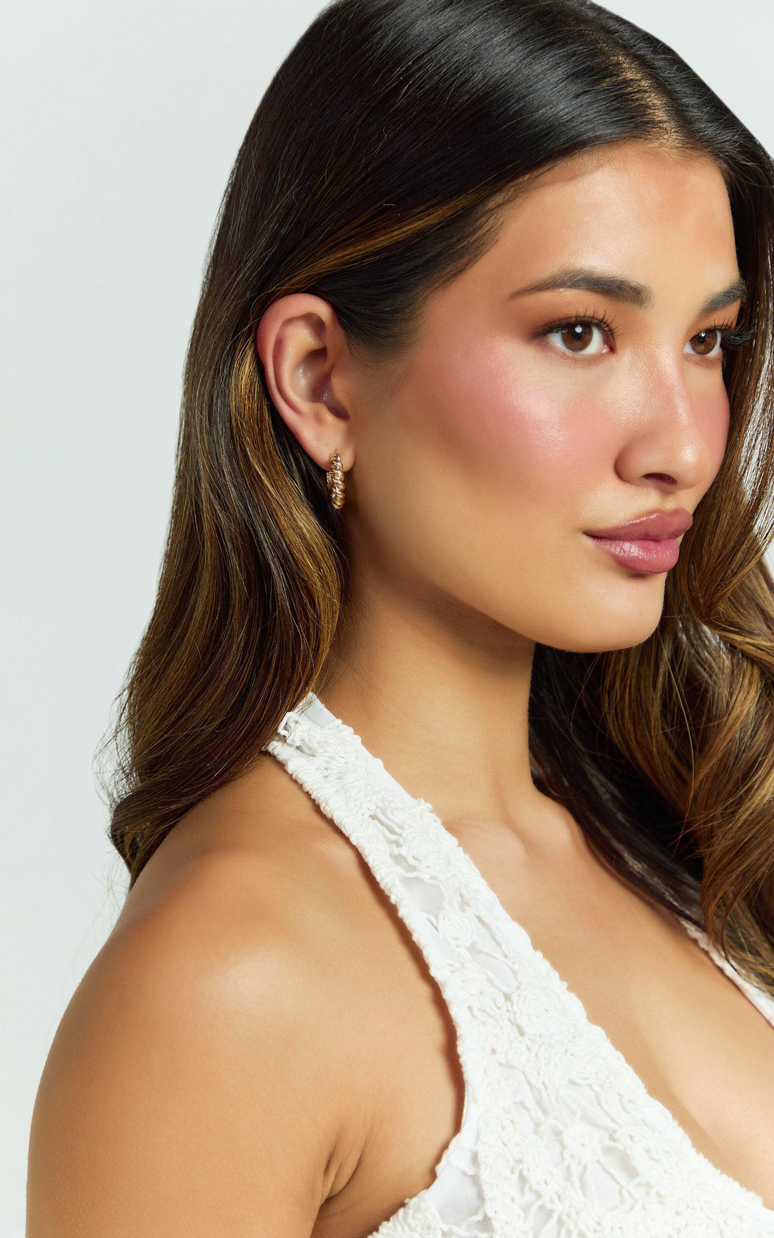 Naomi Earrings - Twisted Hoop Earrings in Gold Product Image