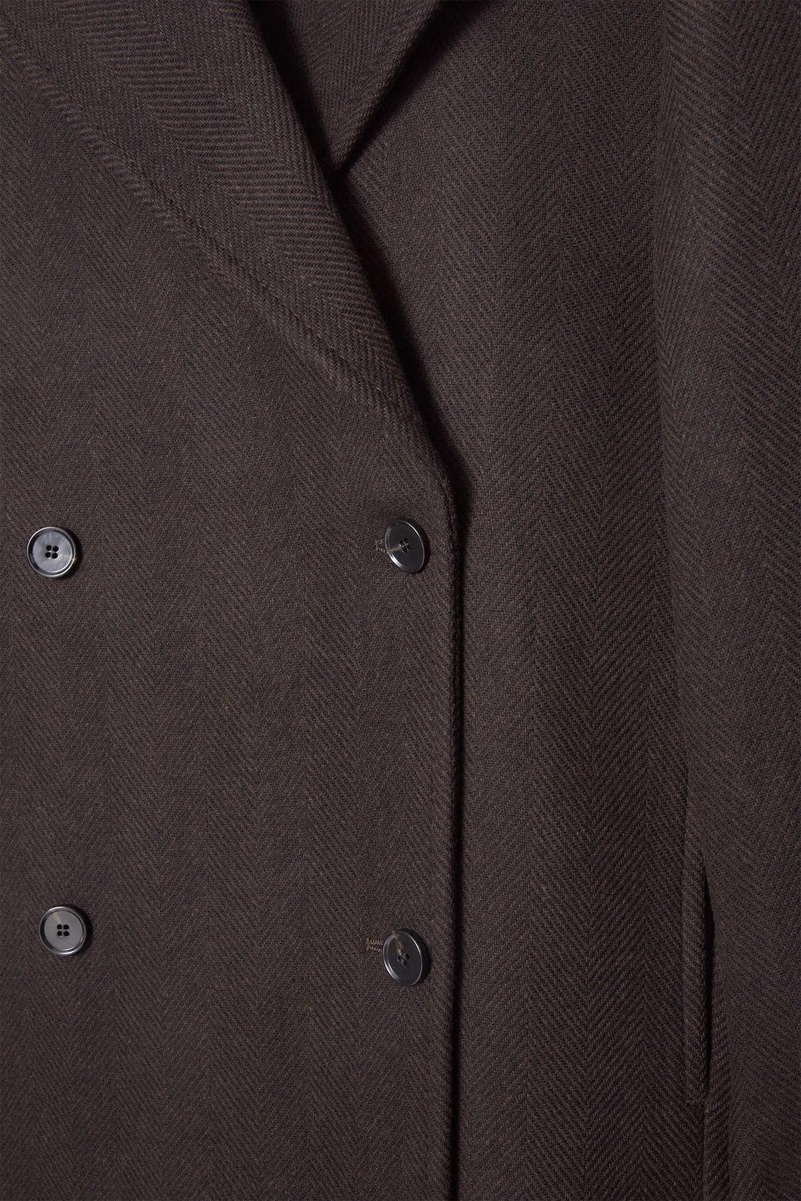 DOUBLE-BREASTED WOOL-HERRINGBONE COAT Product Image