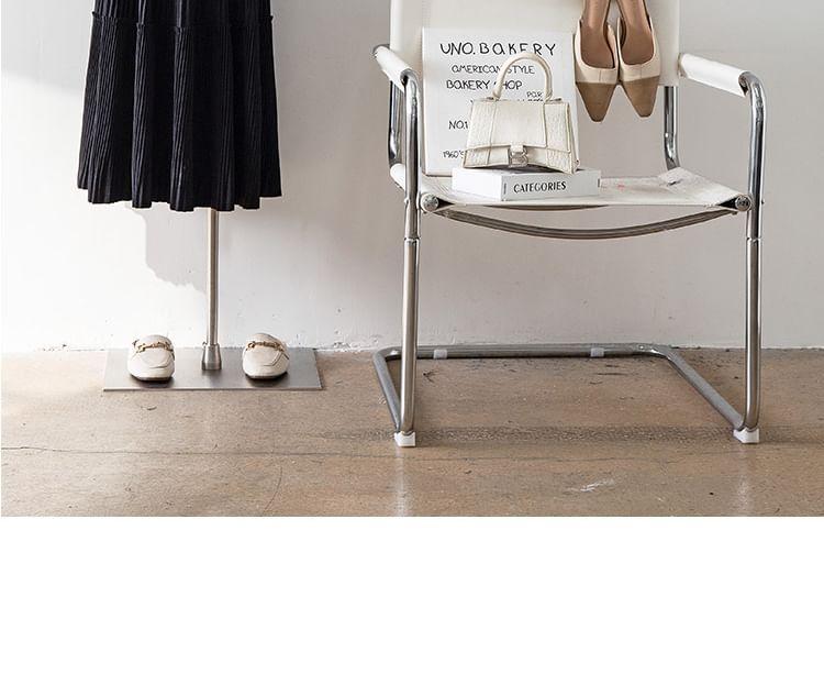 Long Sleeve Stand Collar Plain Bowknot Blouse Product Image