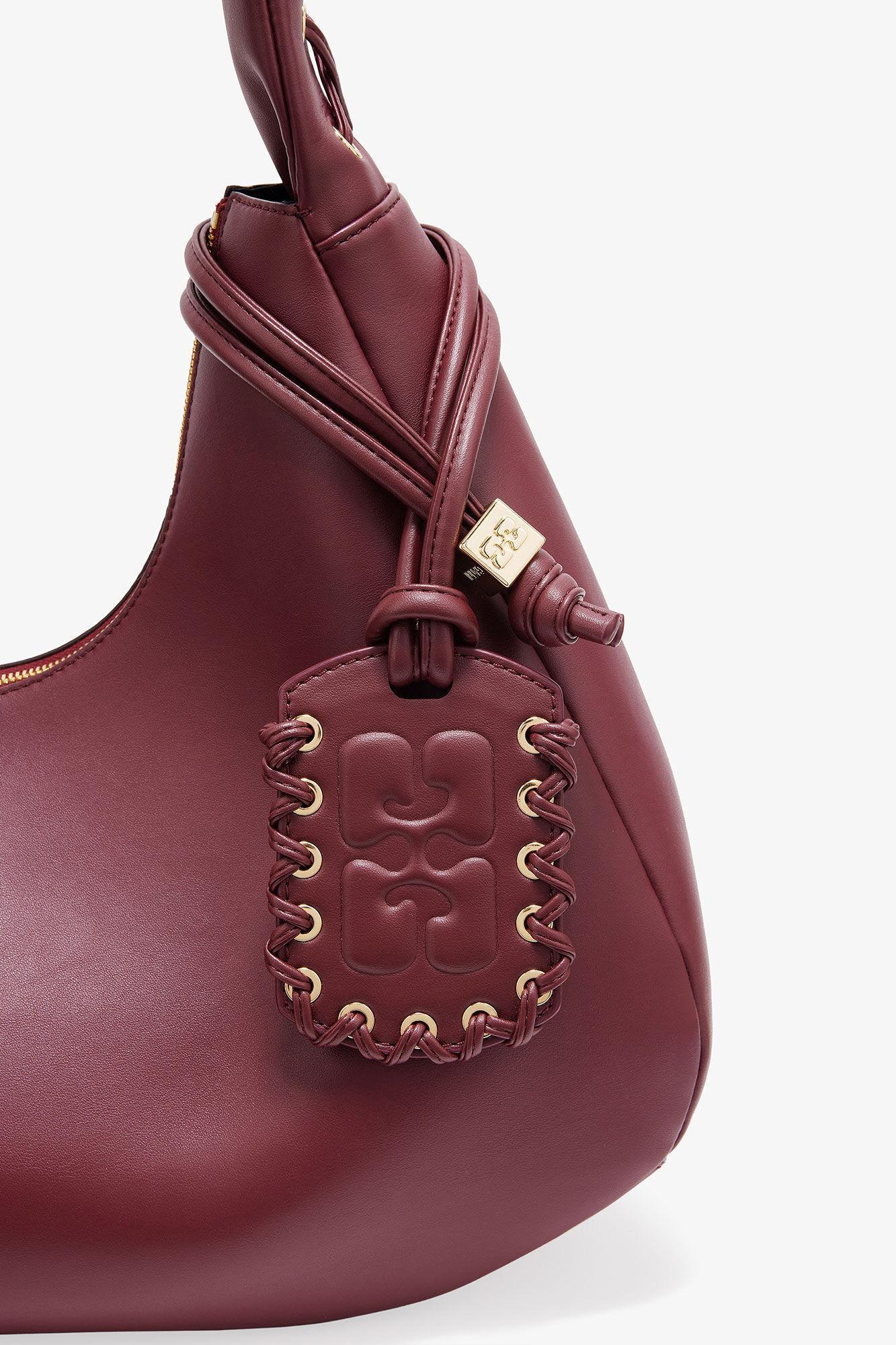 Burgundy Medium Laces Hobo Bag Product Image