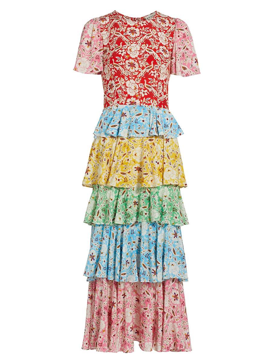 Womens Serena Floral Tiered Midi-Dress Product Image