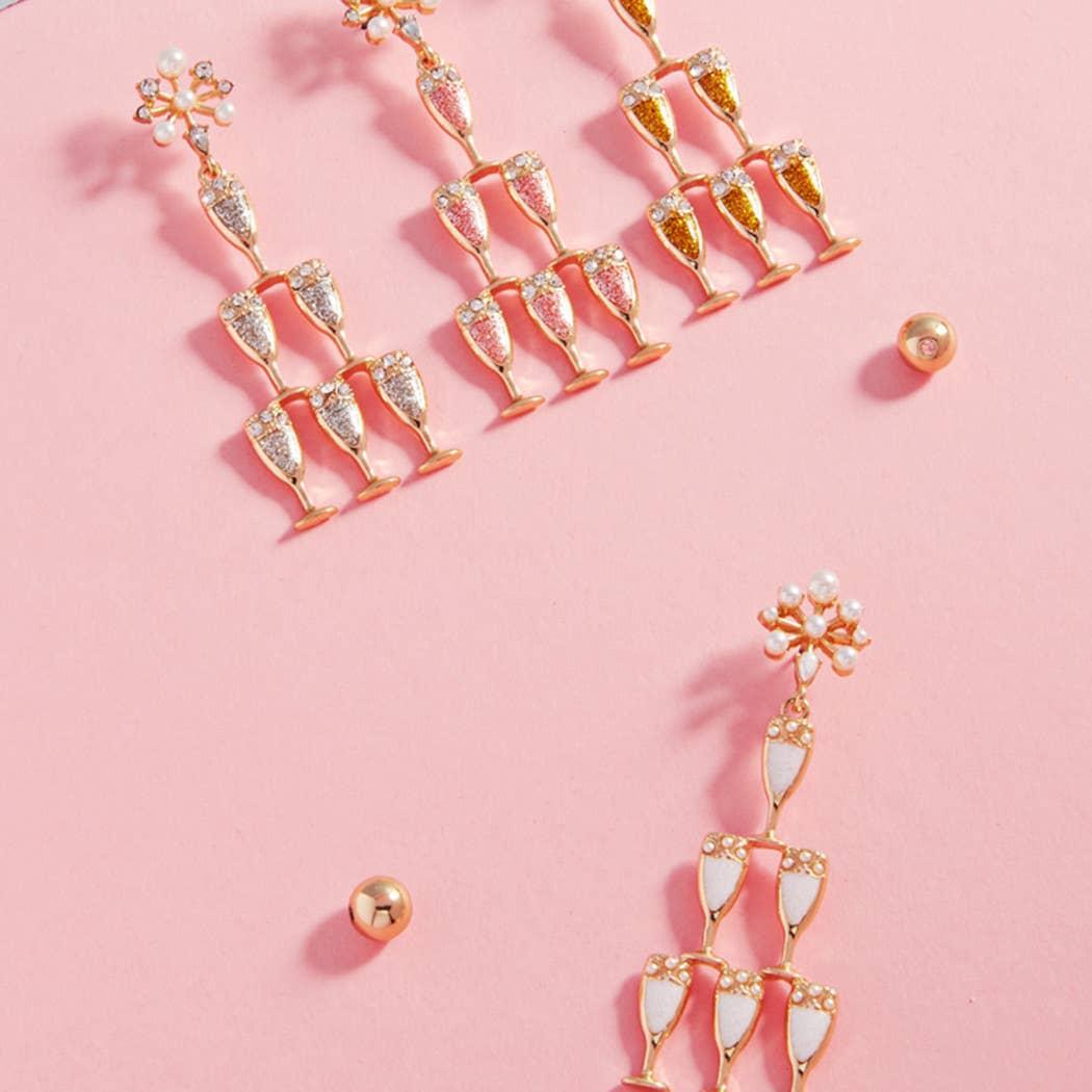 Champagne Glass Tower Shaped Post Earring Product Image