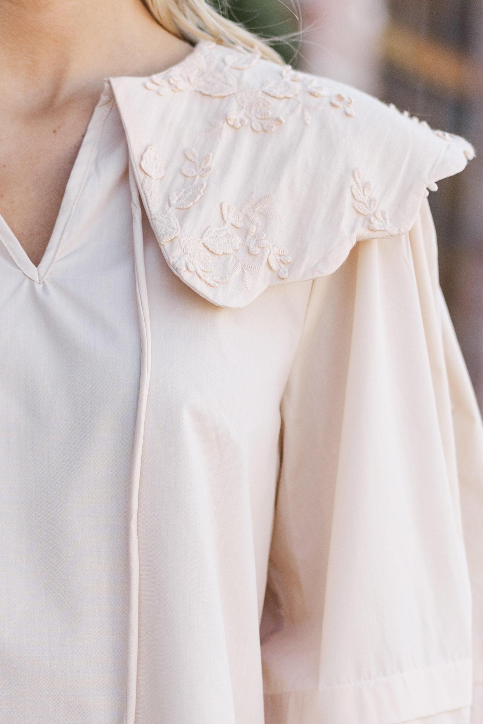 Fully Prepared Ecru White Bubble Sleeve Blouse Female Product Image