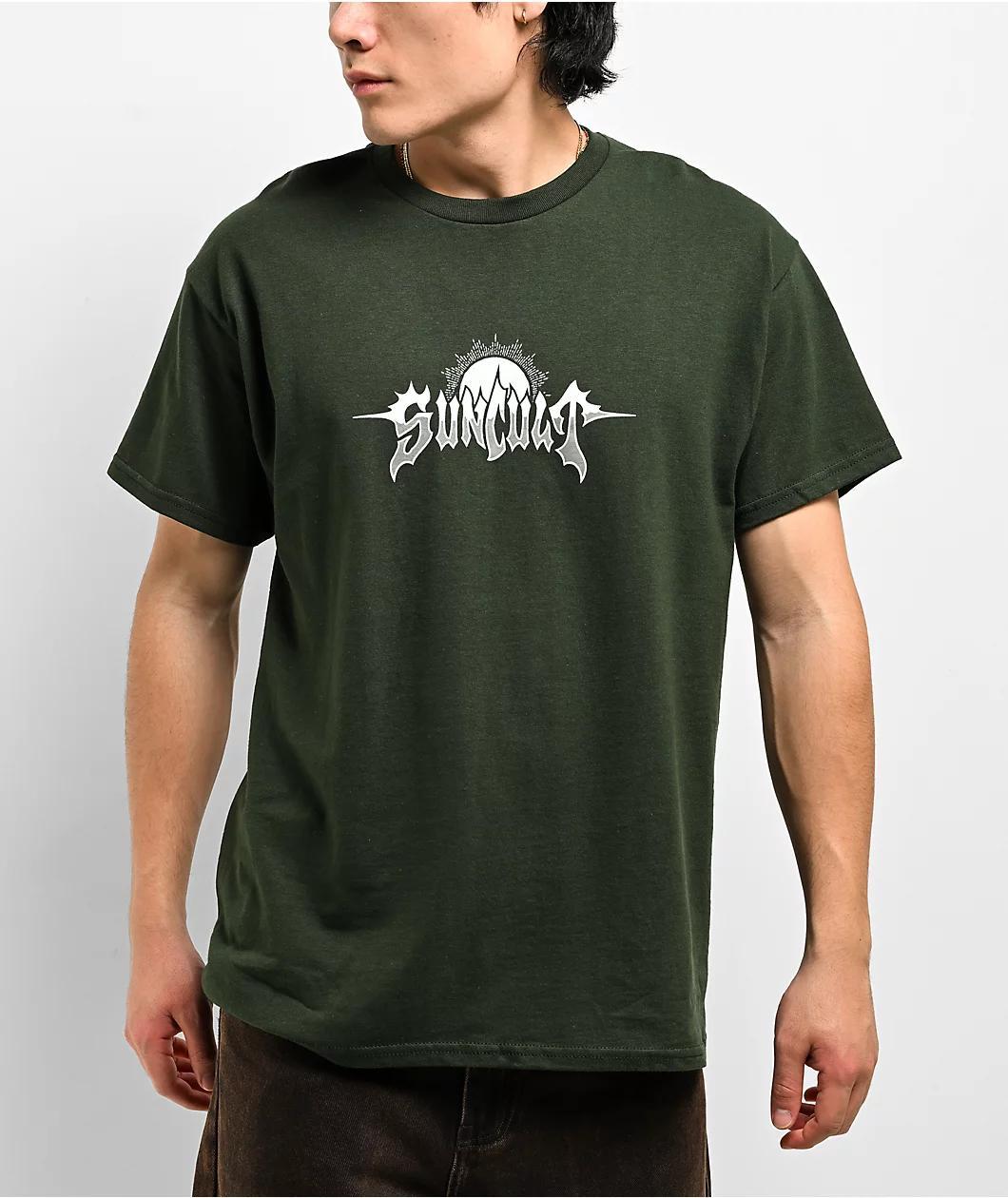 Suncult Memento Mori Dark Green T-shirt Product Image