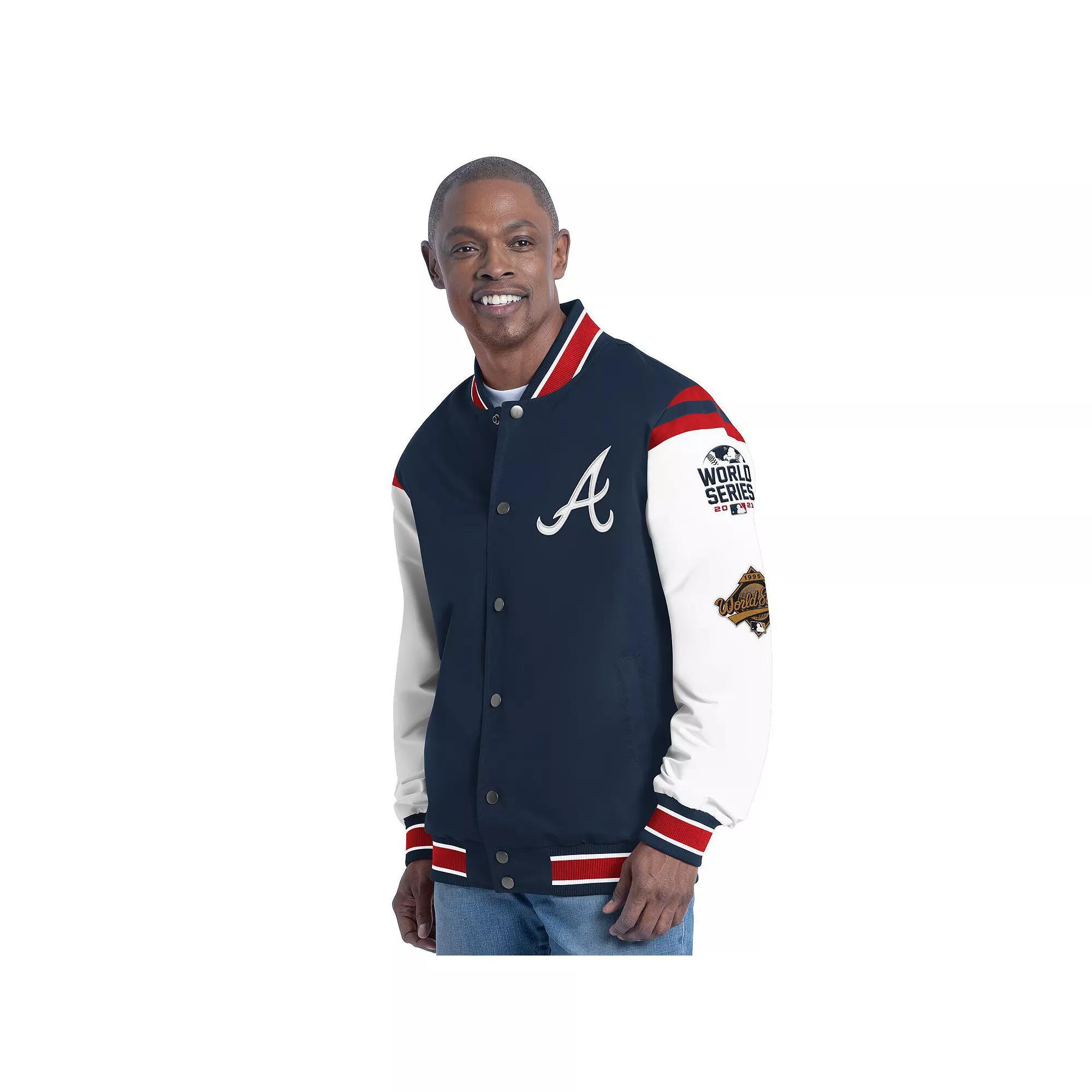 Men's G-III Sports by Carl Banks  Orange Baltimore Orioles Recruit Commemorative Full-Snap Varsity Jacket, Size: Large Product Image