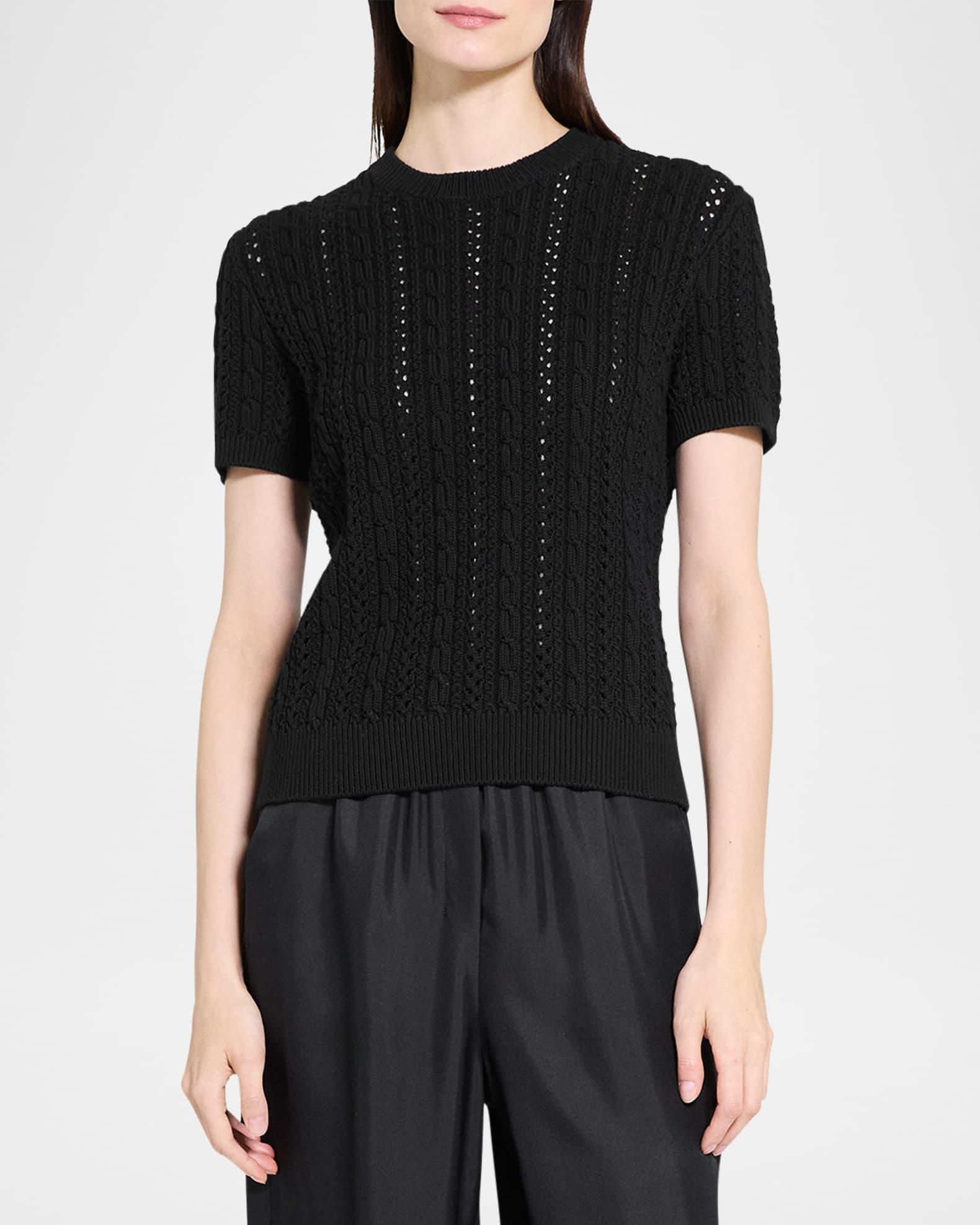 Crewneck Cable-Knit Tee Product Image