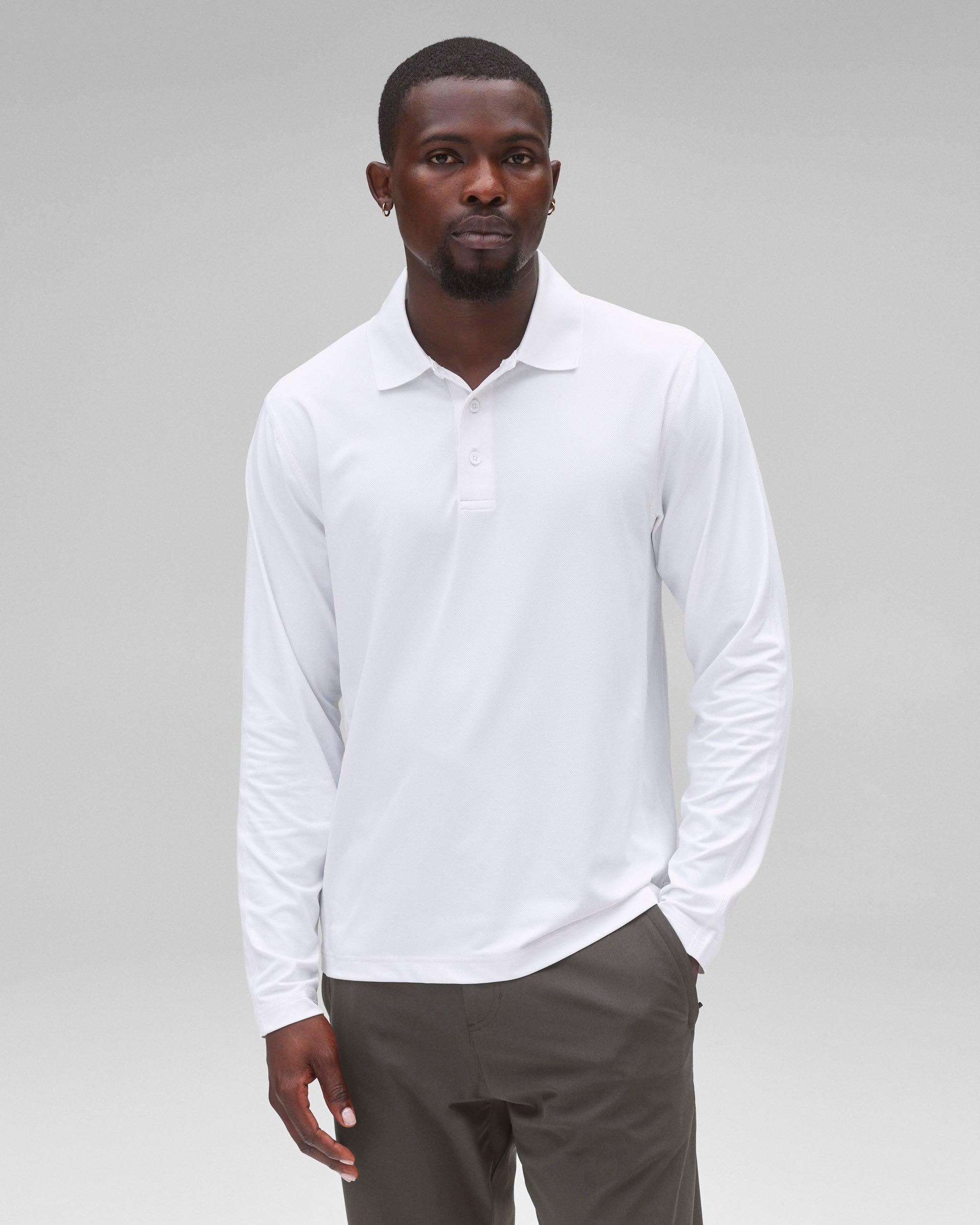 Tech Pique Playoff Long Sleeve Polo - Vault Male Product Image