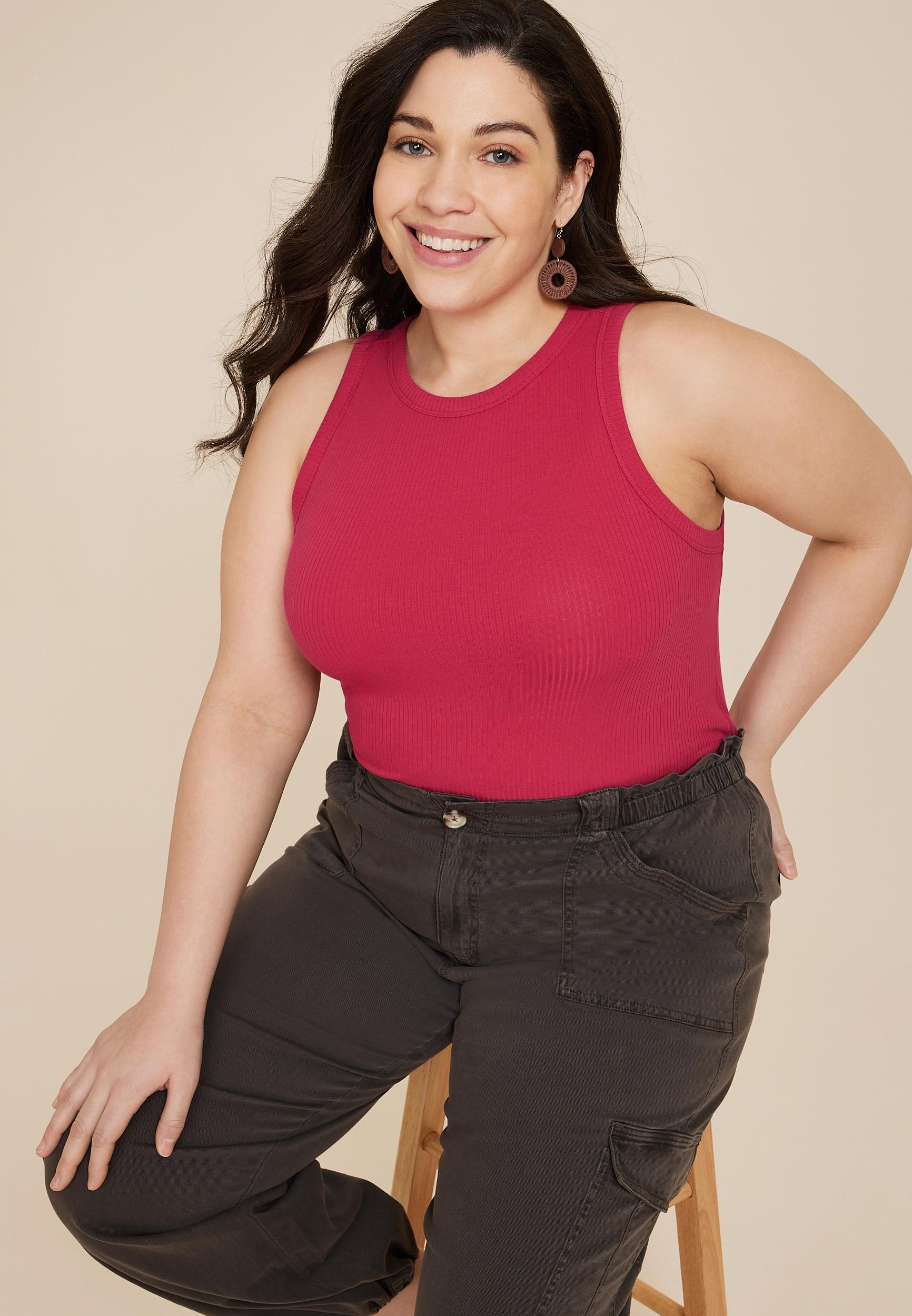 Maurices 0X Plus Size Womens 24/7 Highline Tank Top Purple Product Image