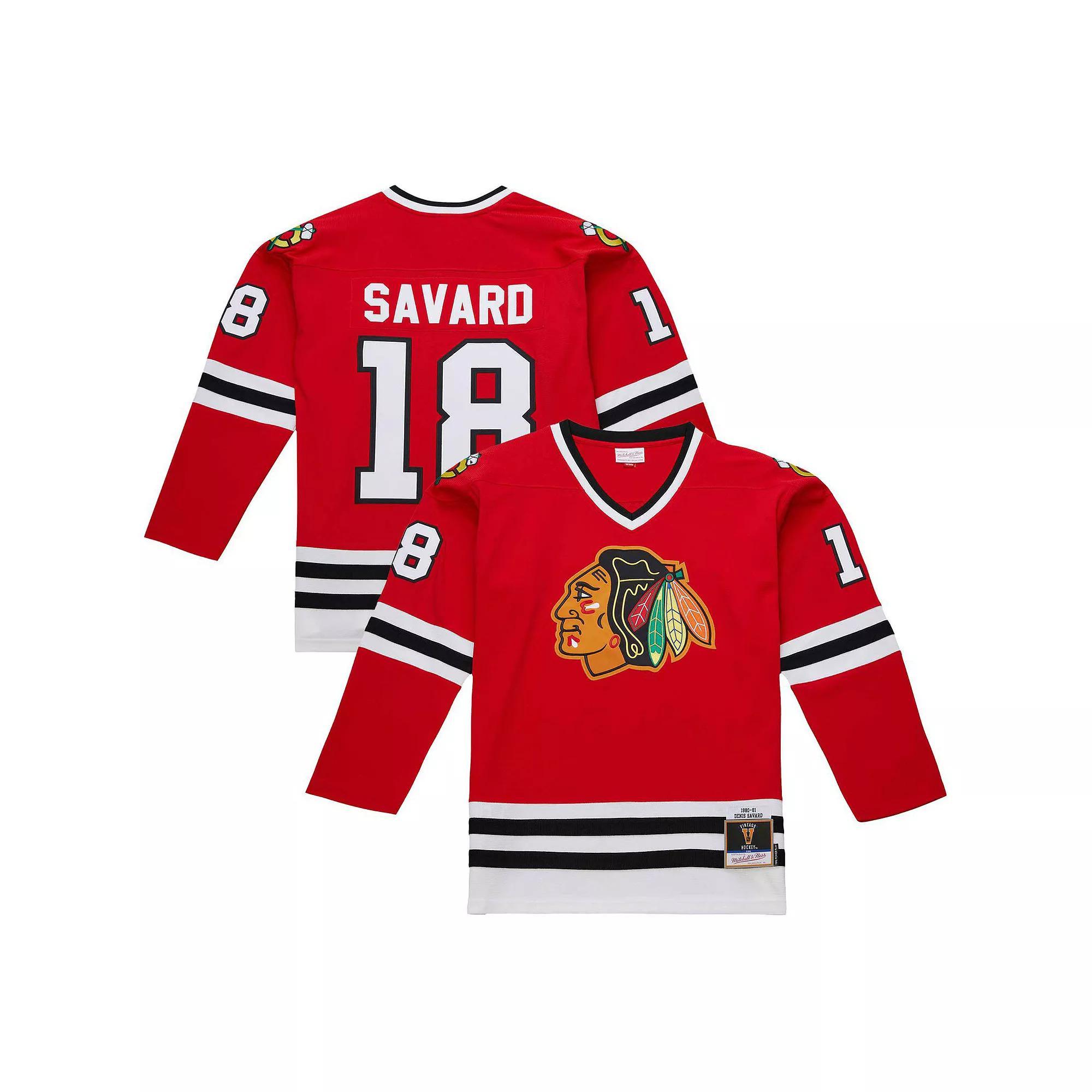 Men's Denis Savard Scarlet Chicago Blackhawks 1980-81 Power Play Jersey, Size: Medium, Red Product Image