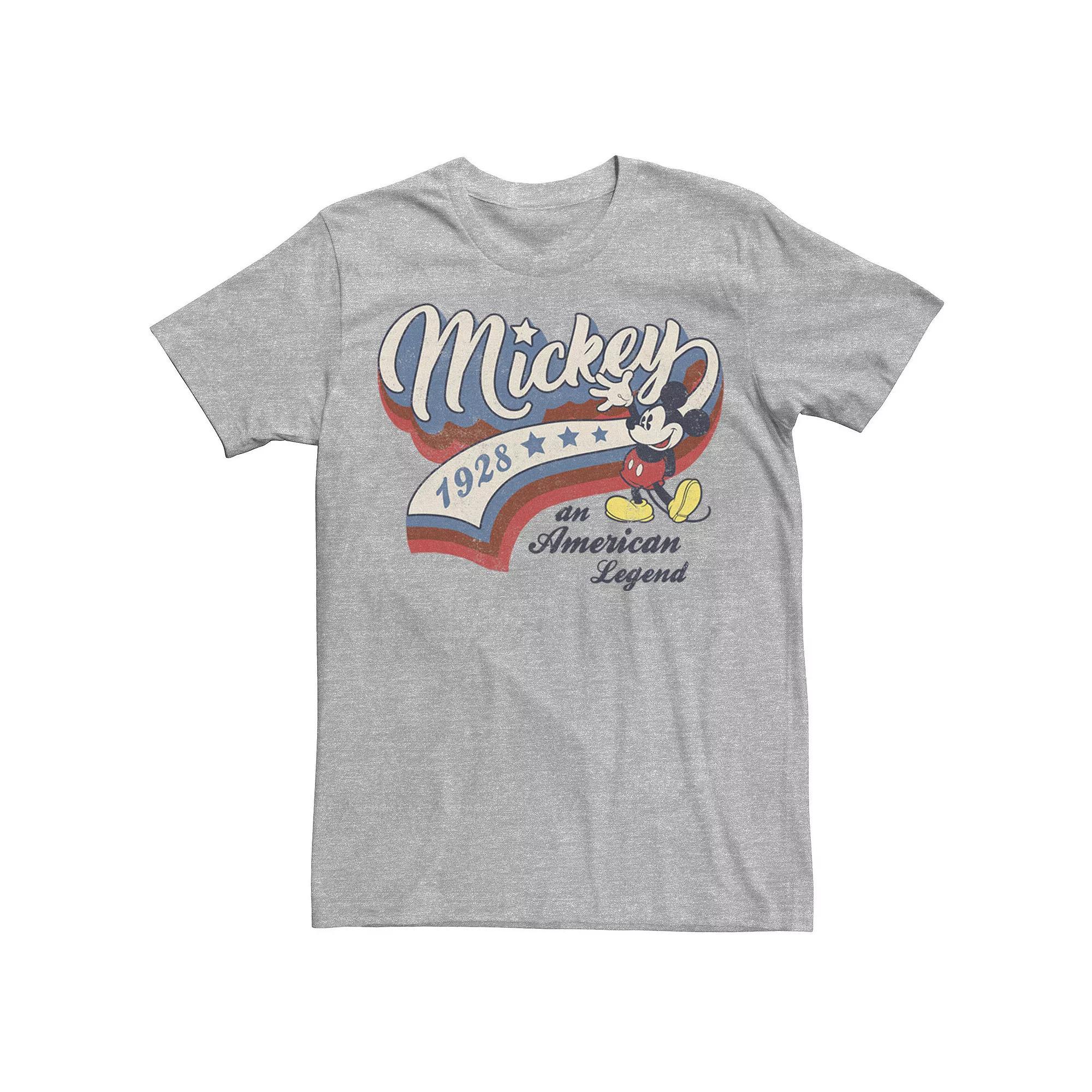 Disney's Mickey & Friends Men's Mickey American Legend 1928 Tee, Size: Medium, Athletic Grey Product Image