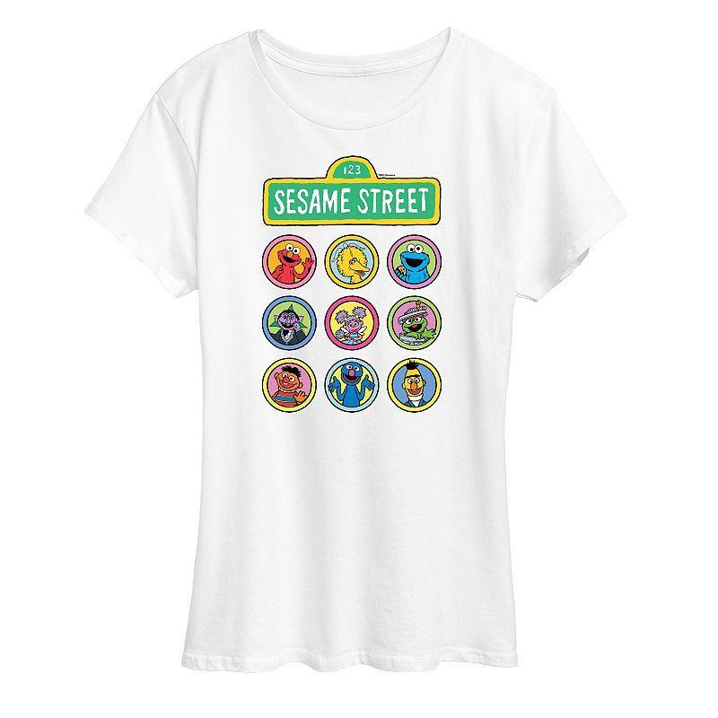 Womens Sesame Street Character Grid Graphic Tee, Girls Product Image