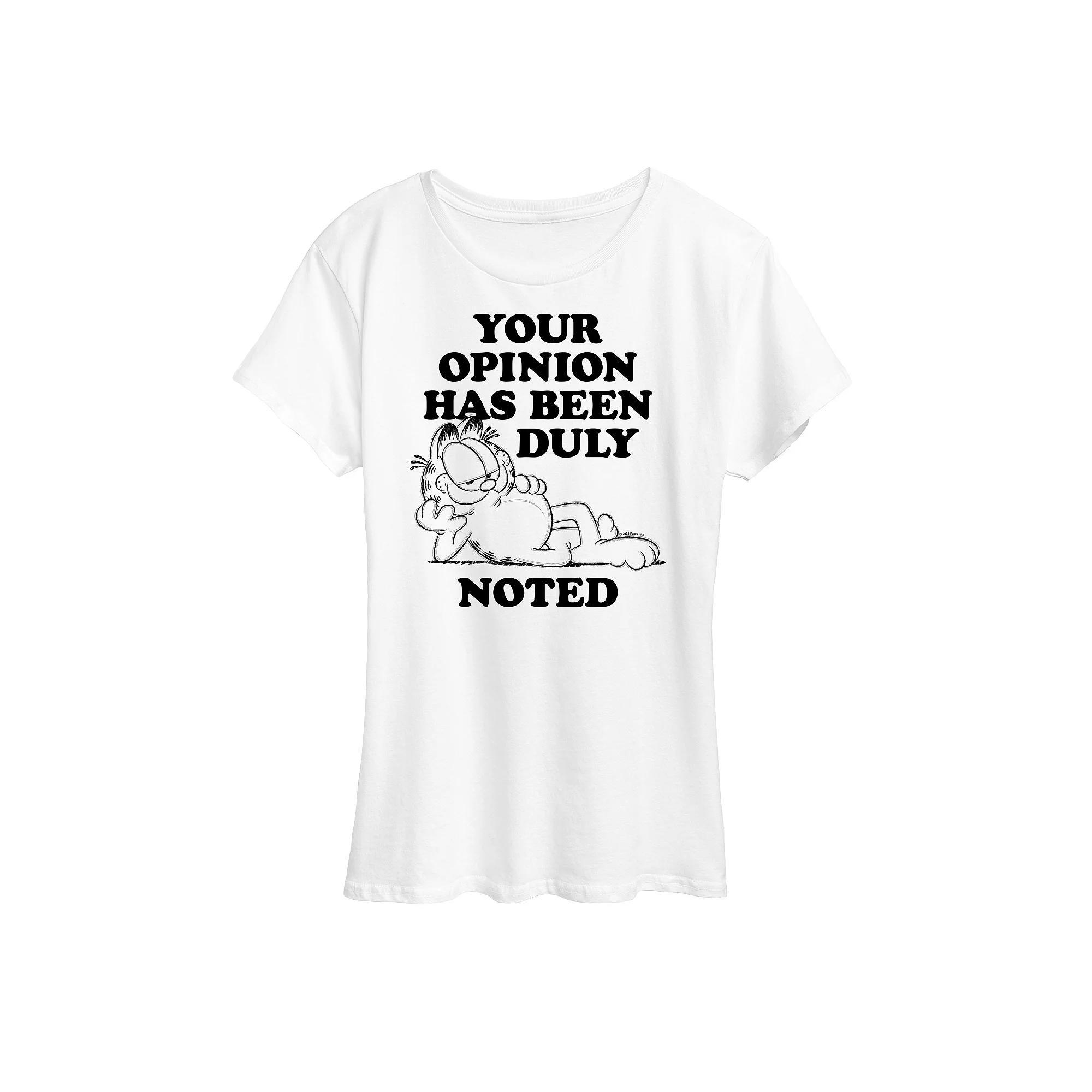 Womens Garfield Duly Noted Graphic Tee, Girls Product Image