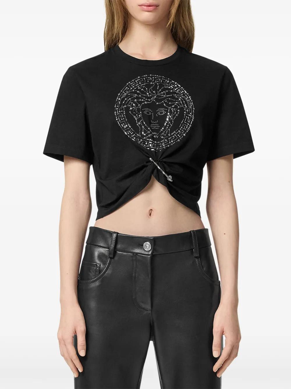 Medusa Safety Pin cropped T-Shirt Product Image