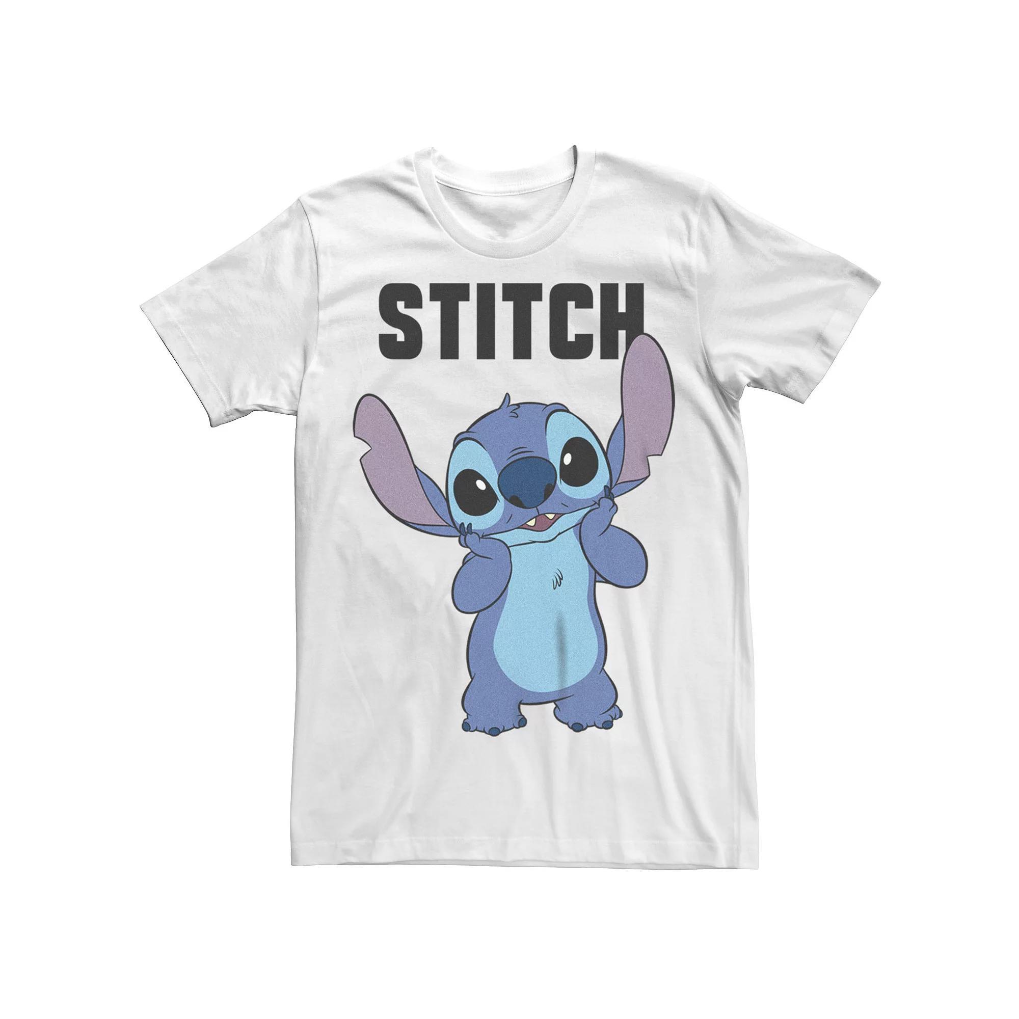 Disney's Lilo & Stitch Men's Cute Bashful Tee, Size: Small, White Product Image