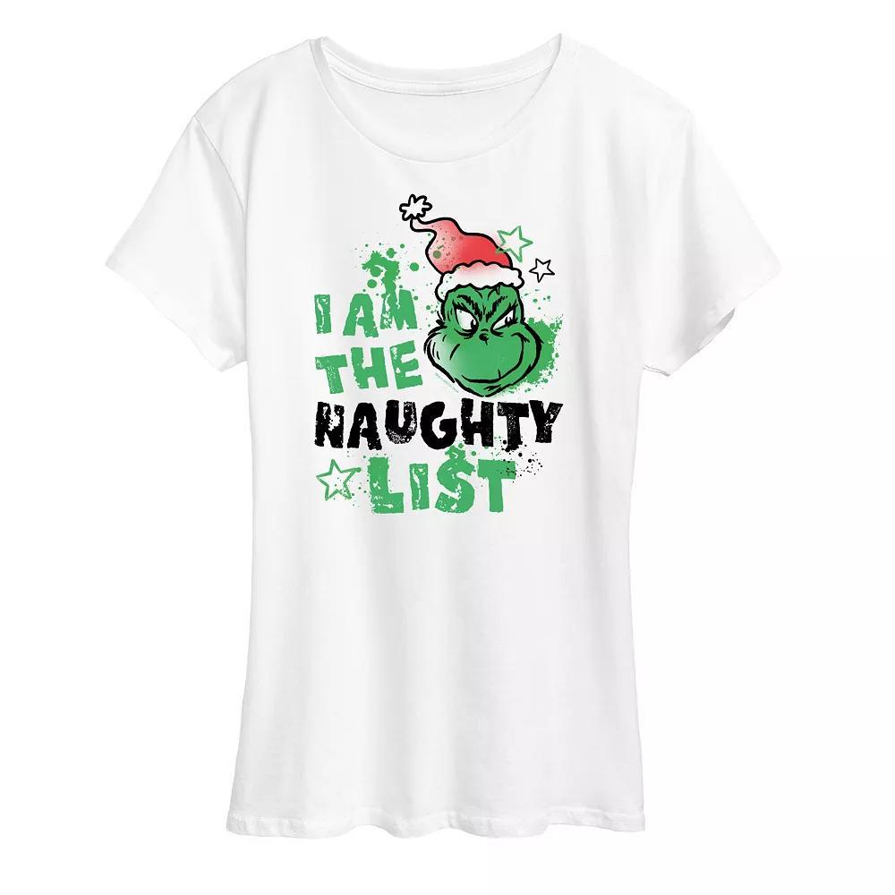Womens Dr. Seuss The Grinch Naughty List Graphic Tee, Girls Product Image