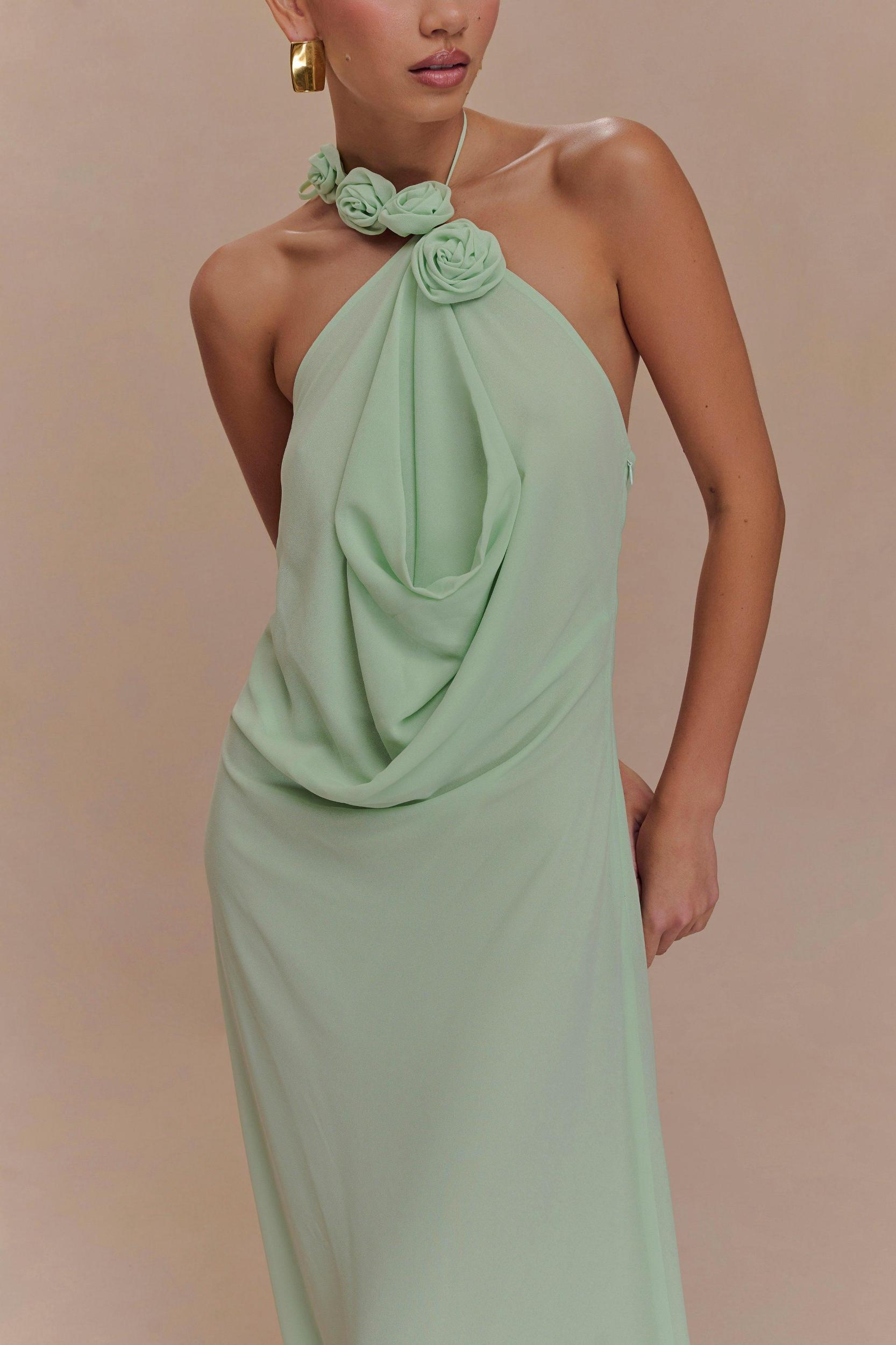 Rosalia Cowl Neck Maxi Dress - Sage Product Image